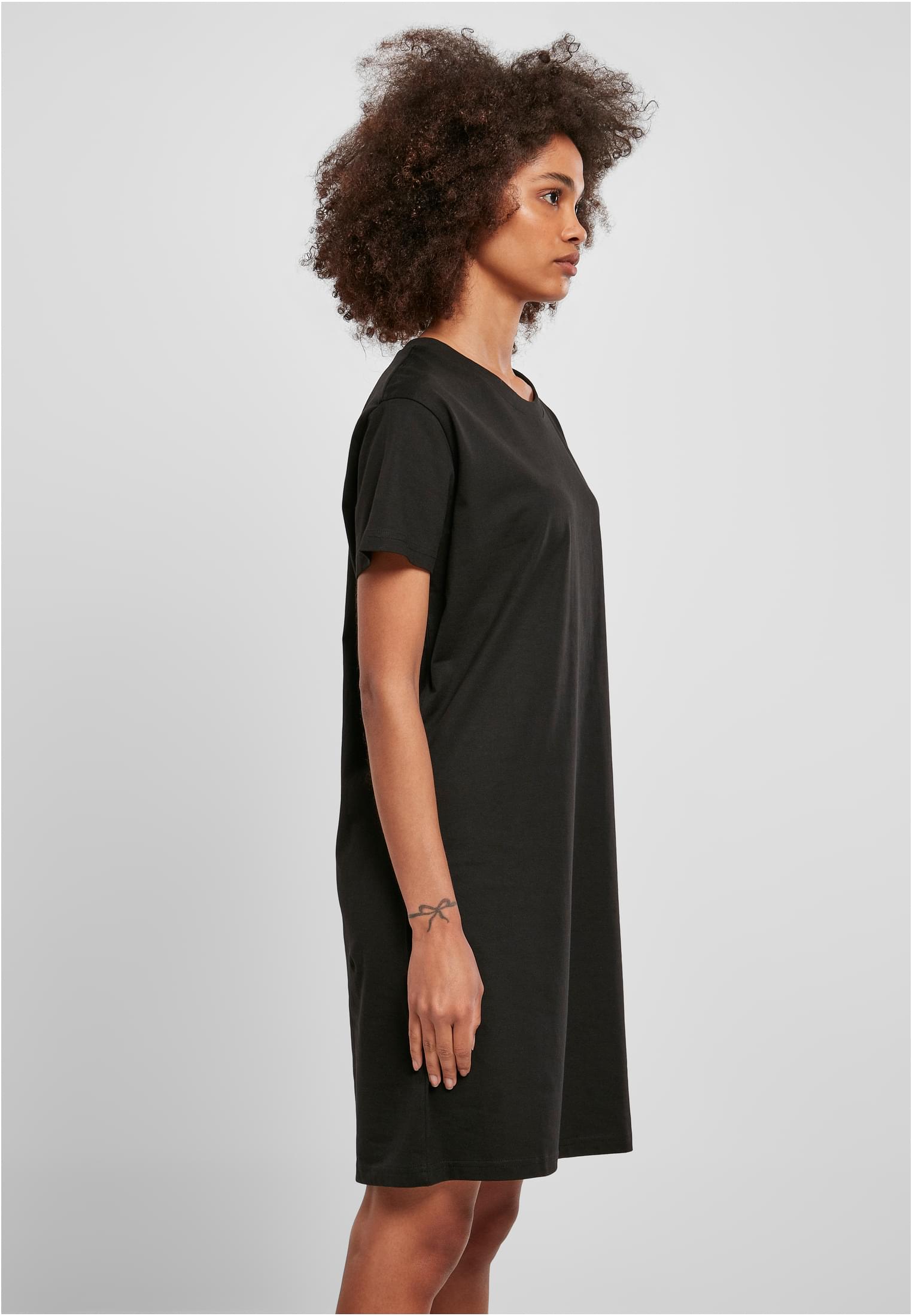 Ladies Recycled Cotton Boxy Tee Dress | black