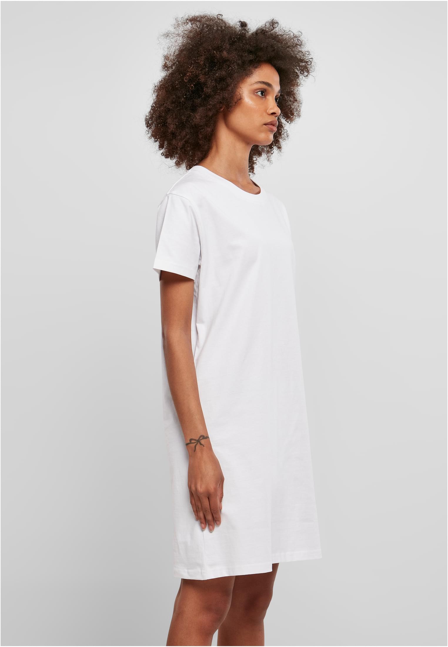 Ladies Recycled Cotton Boxy Tee Dress | white