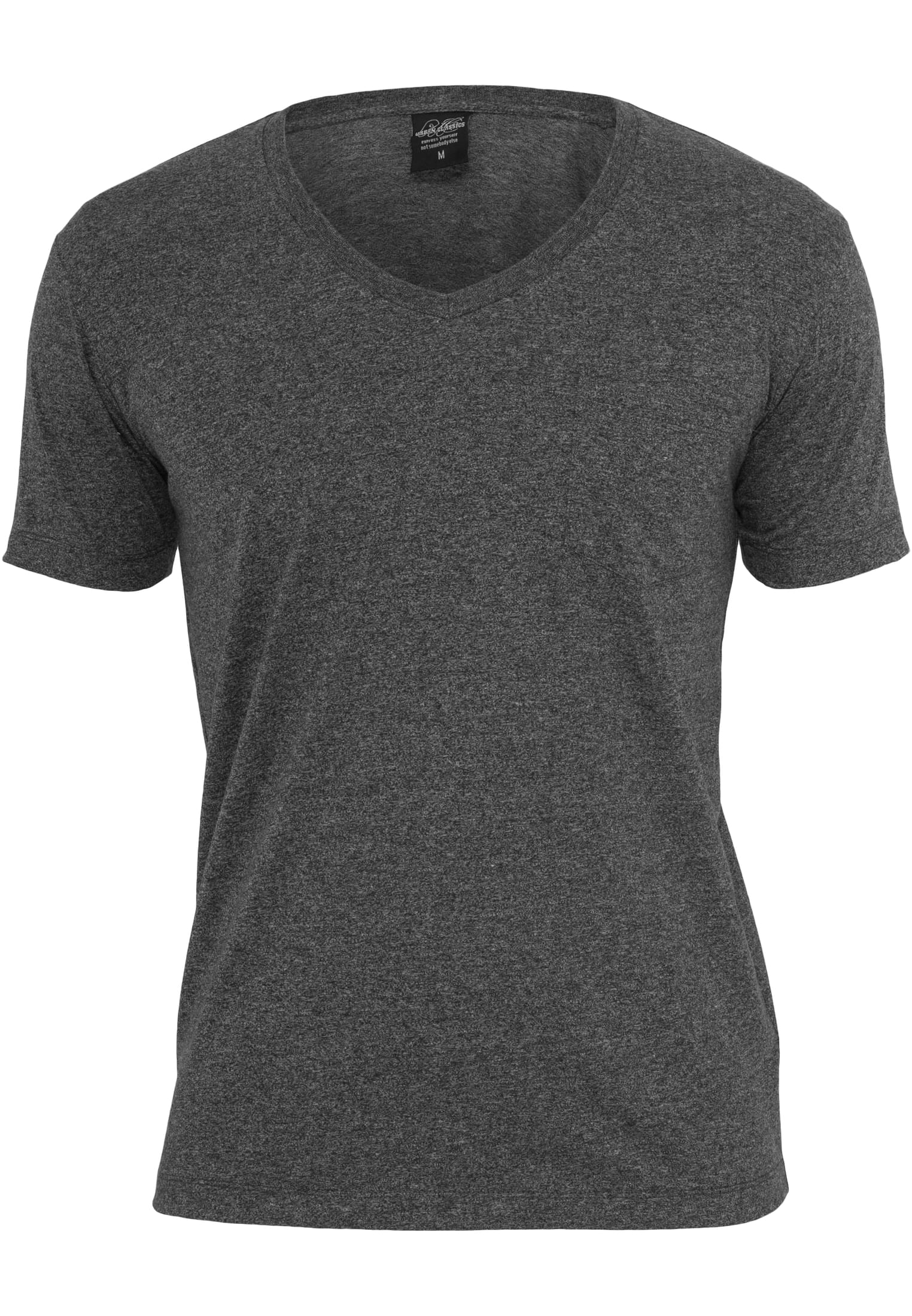 Melange V-Neck Pocket Tee | black