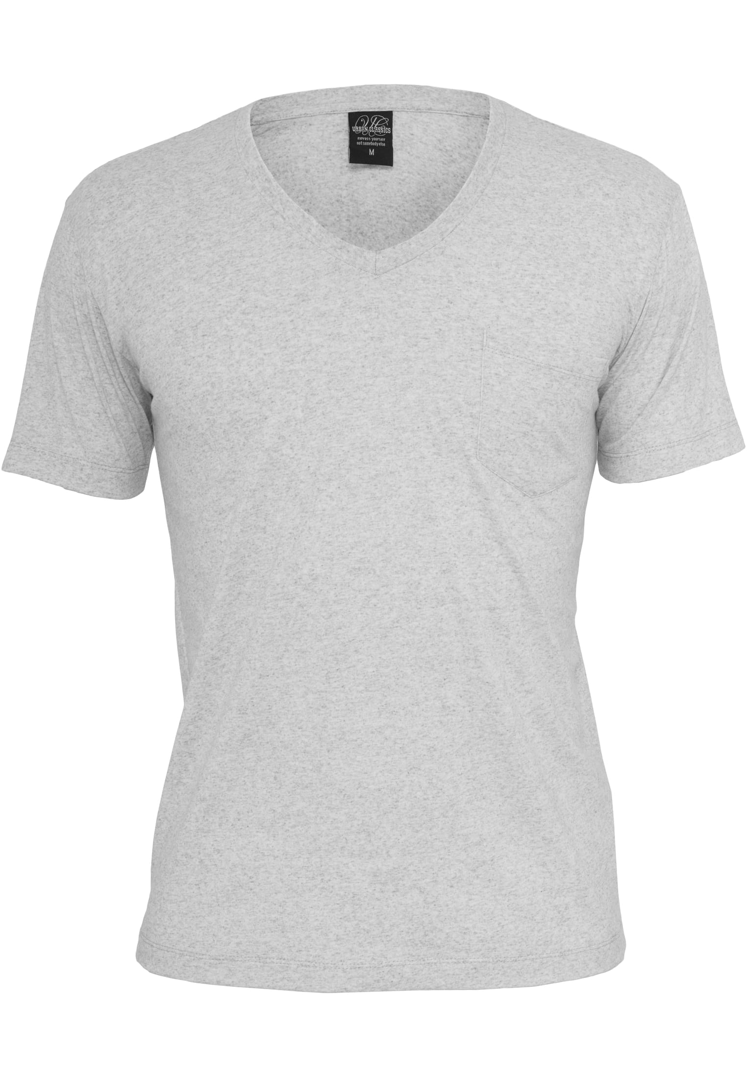 Melange V-Neck Pocket Tee | lightgrey