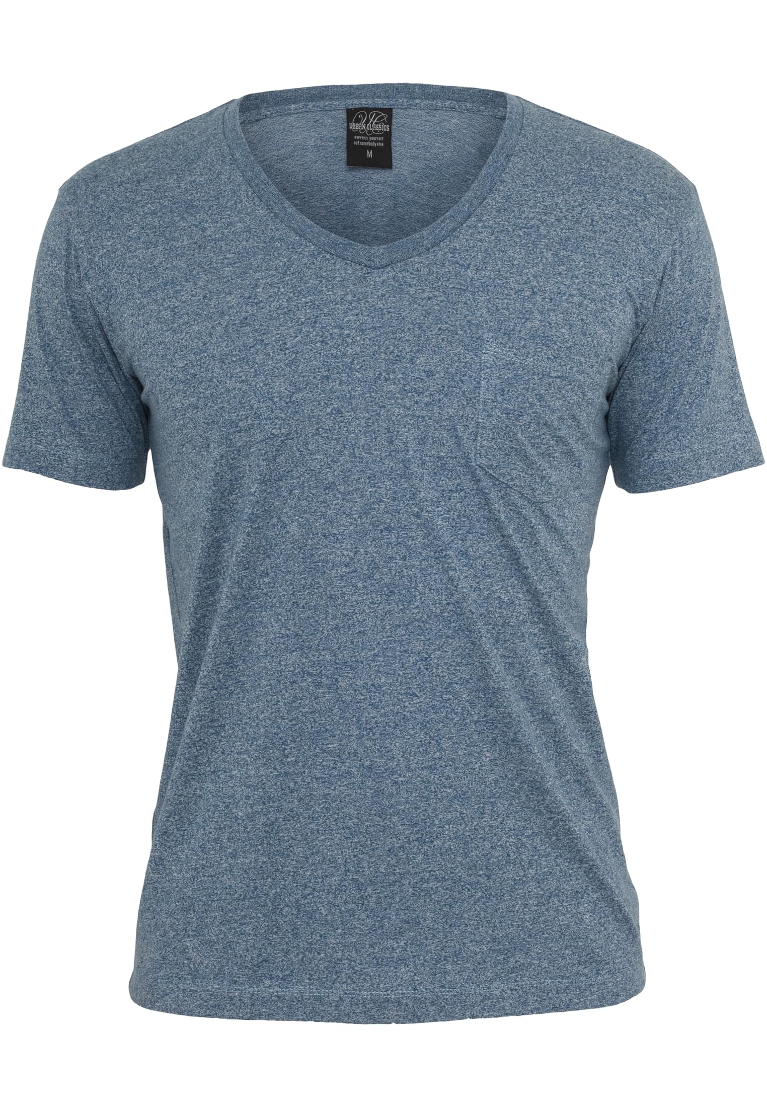 Melange V-Neck Pocket Tee | navy