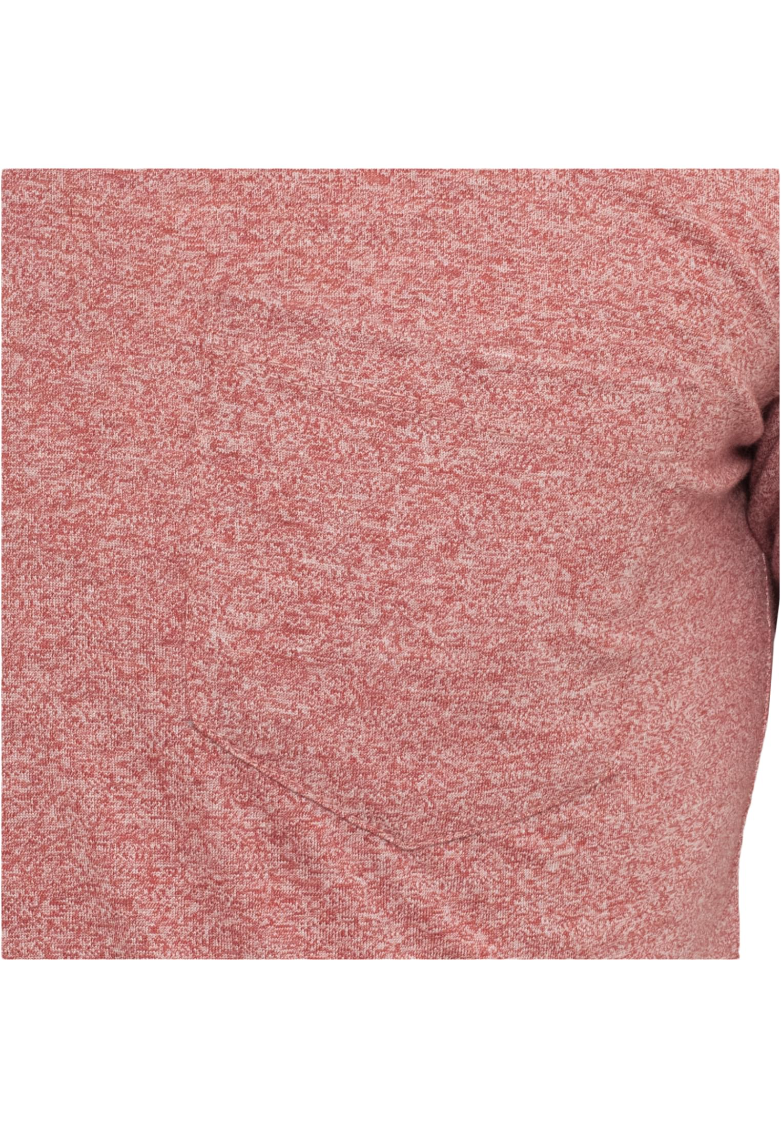 Melange V-Neck Pocket Tee | ruby