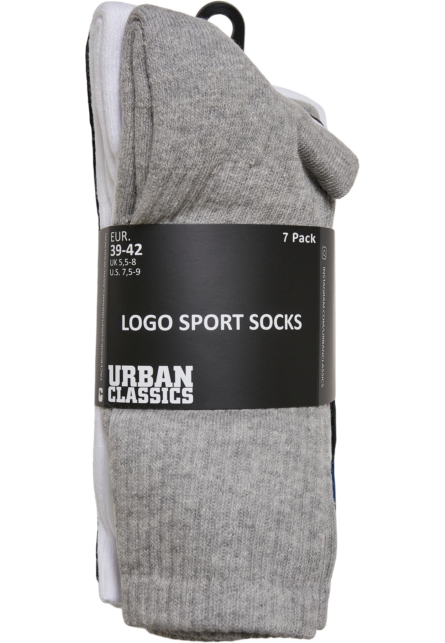 Logo Sport Socks 7-Pack | black/white/heathergrey/blue