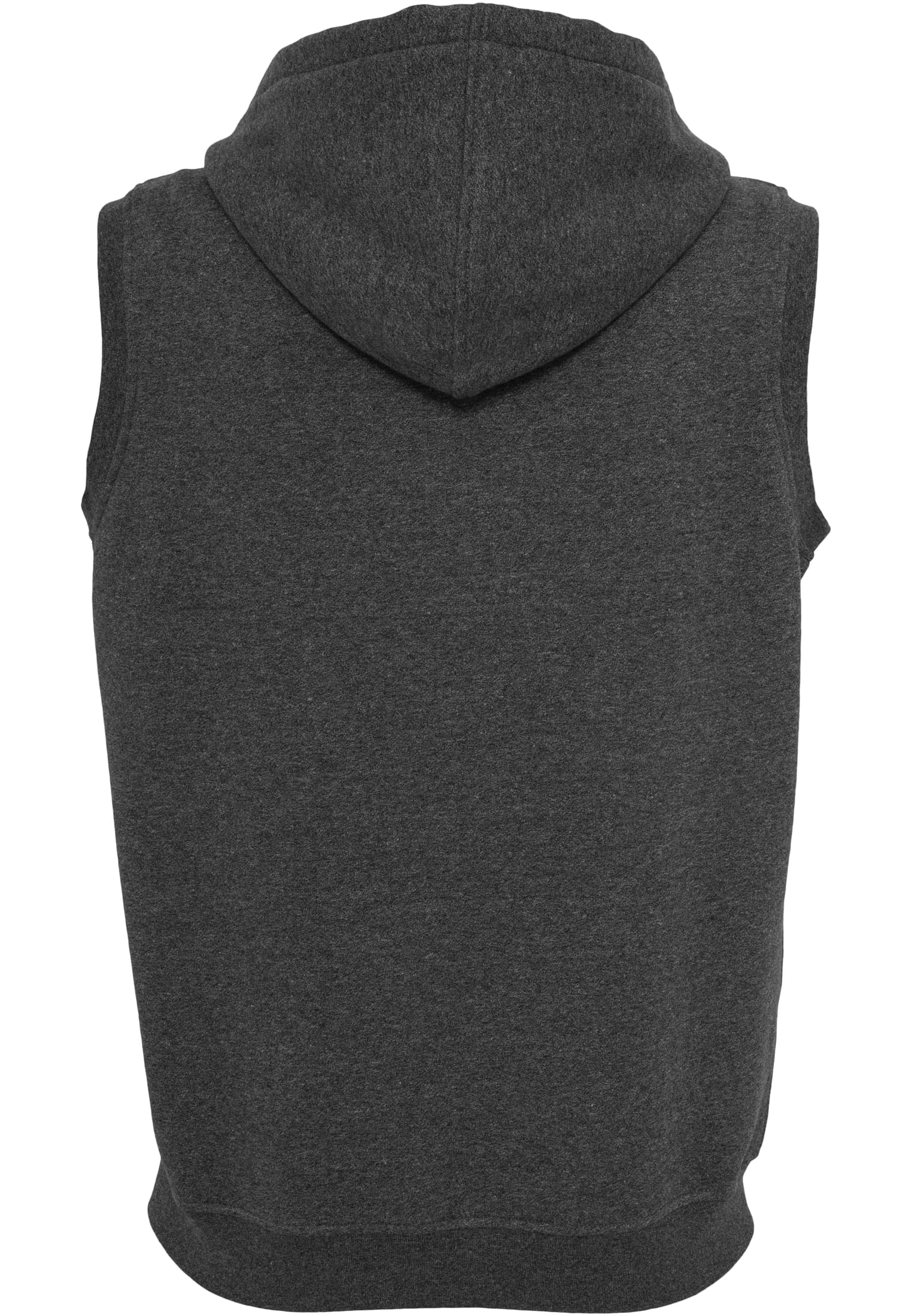 Melange Sleeveless Ziphoody | black