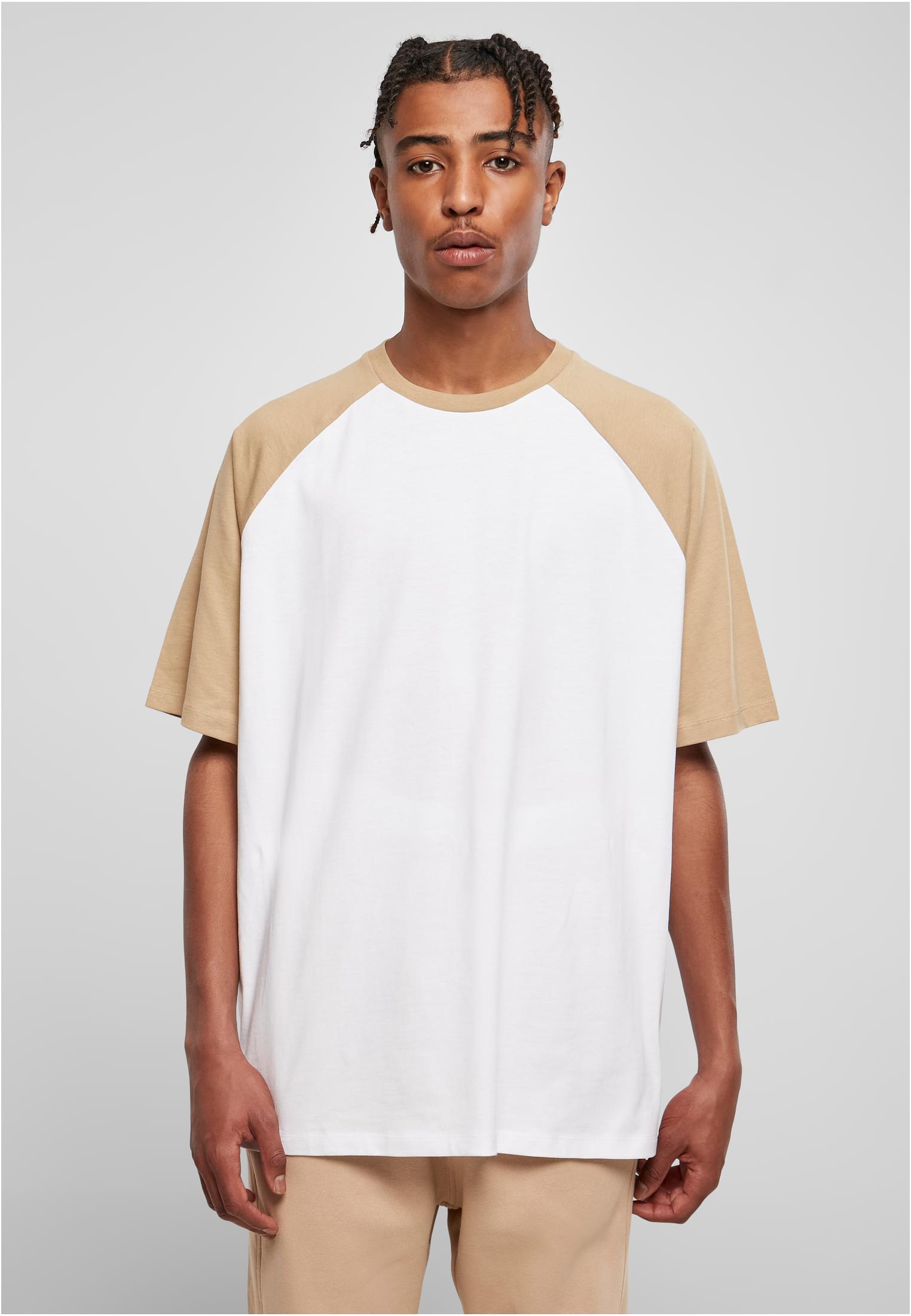 Organic Oversized Raglan Tee | white/unionbeige