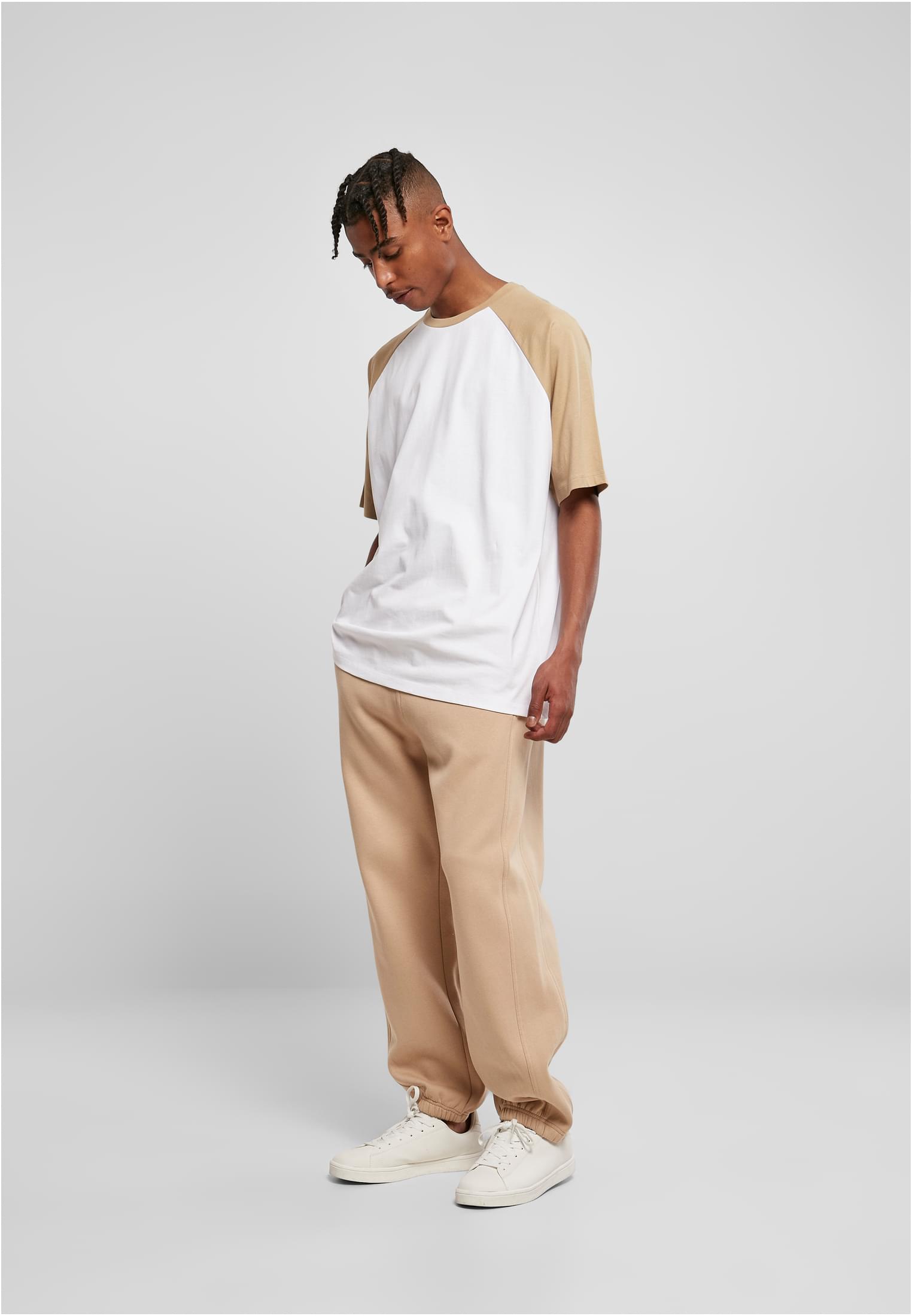 Organic Oversized Raglan Tee | white/unionbeige