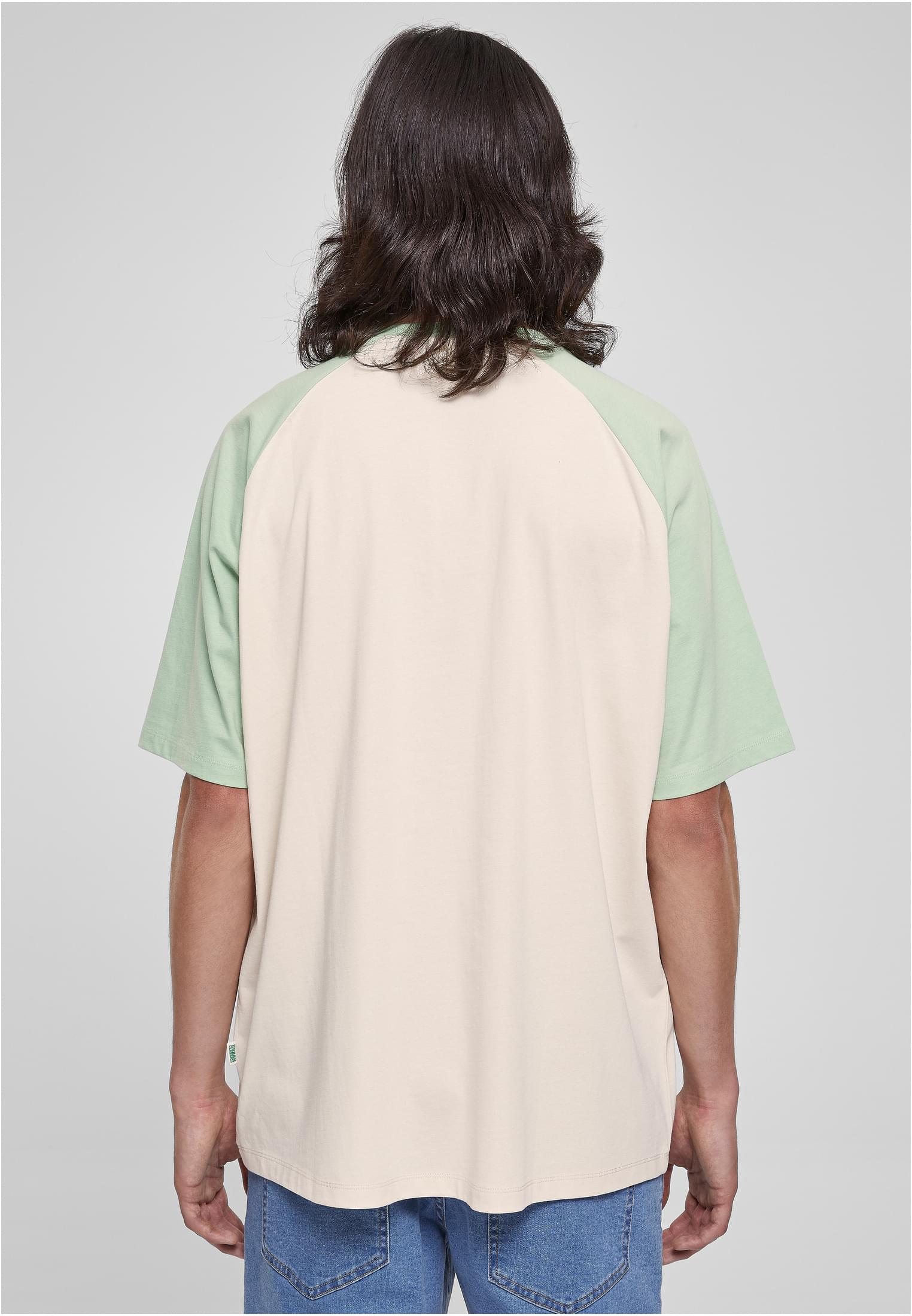 Organic Oversized Raglan Tee | whitesand/vintagegreen