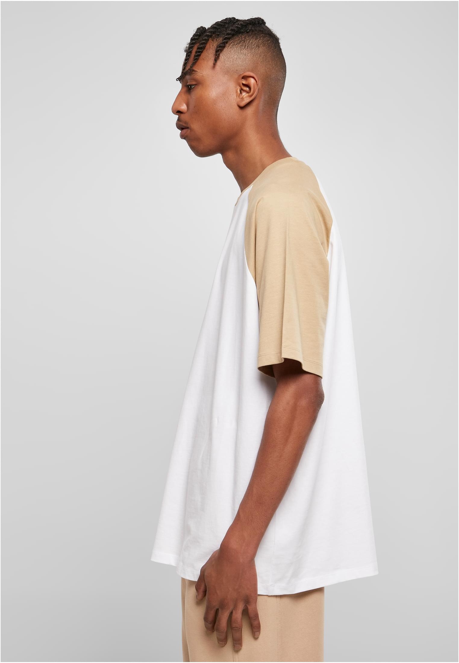 Organic Oversized Raglan Tee | white/unionbeige