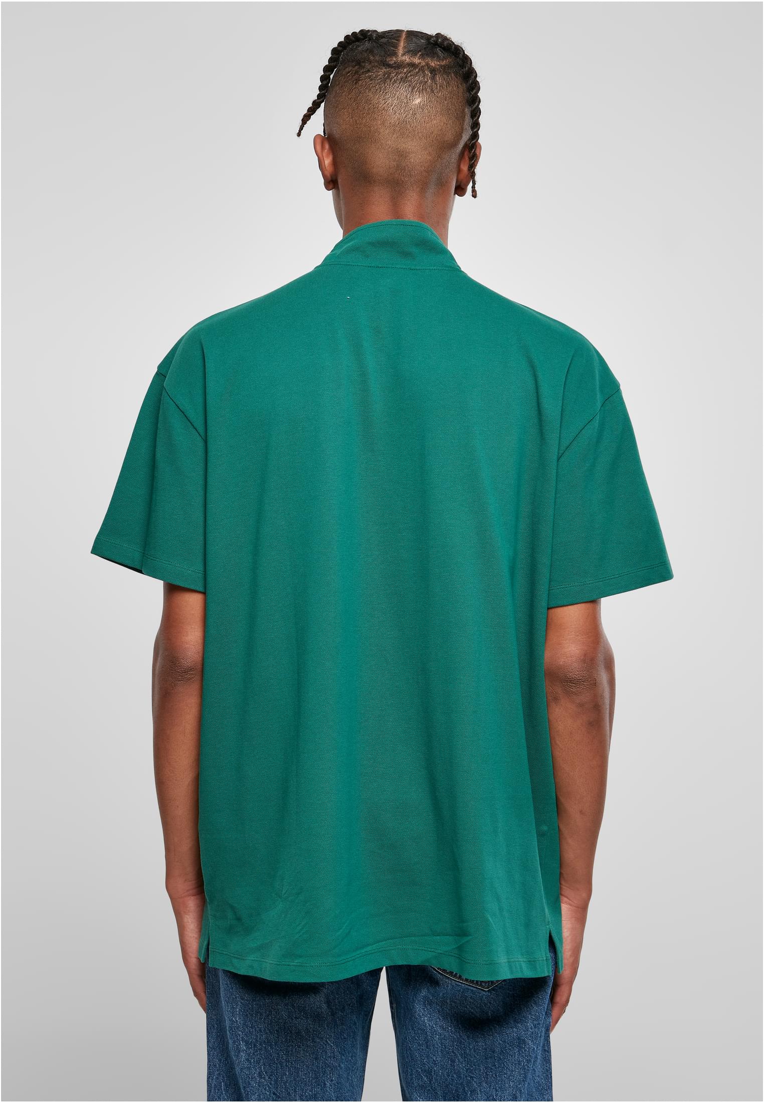 Boxy Zip Pique Tee | green