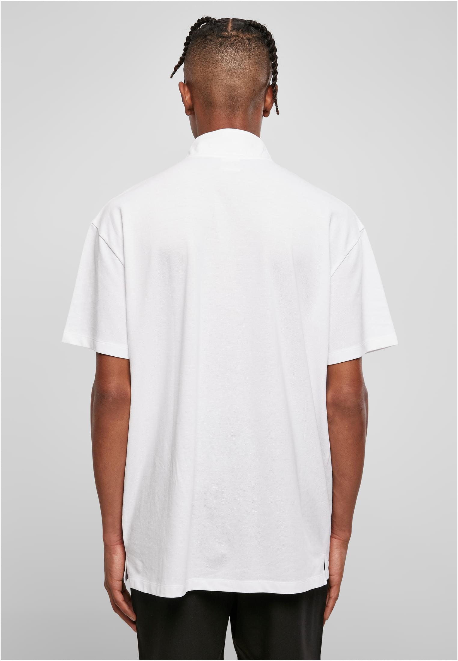 Boxy Zip Pique Tee | white