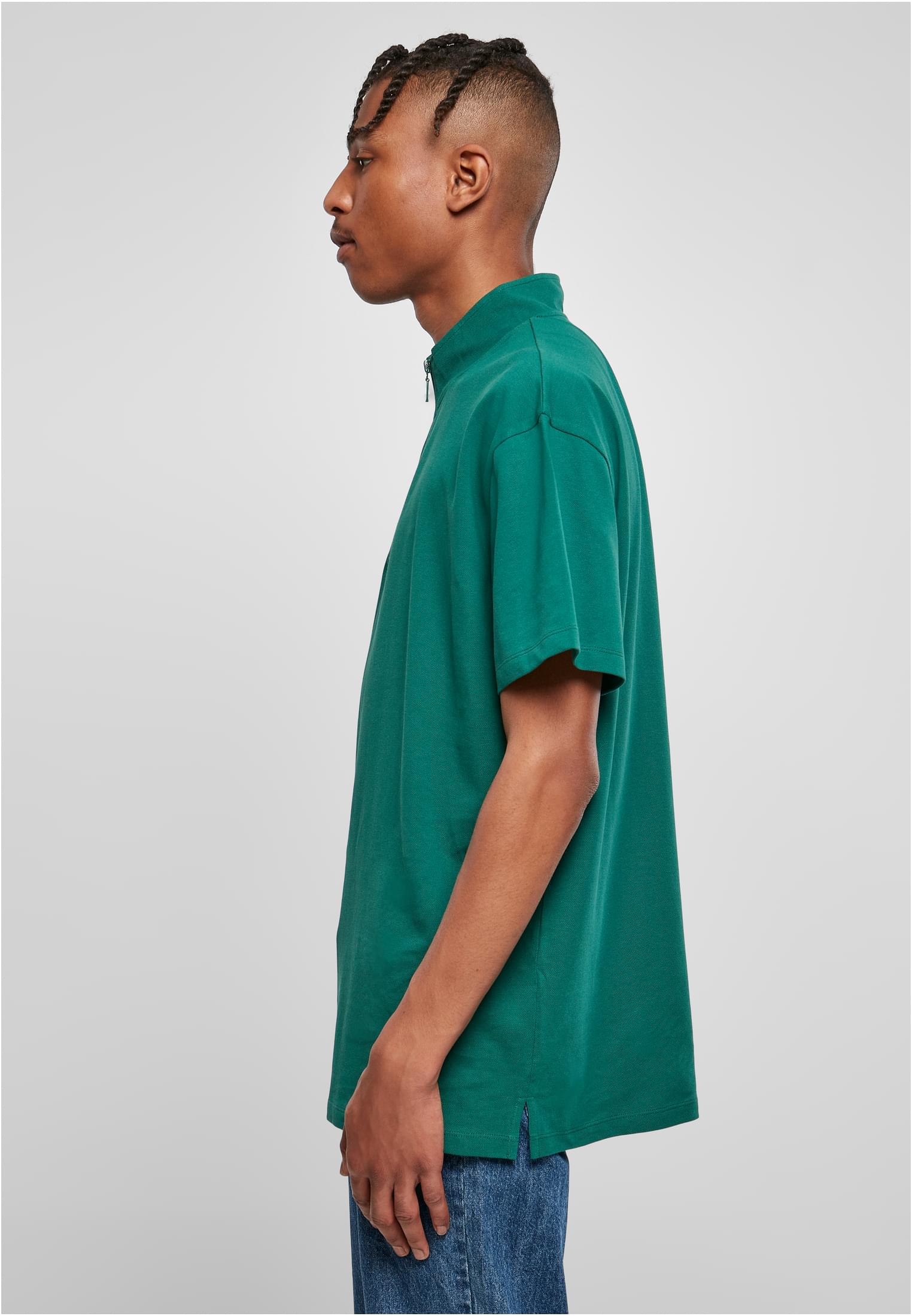 Boxy Zip Pique Tee | green