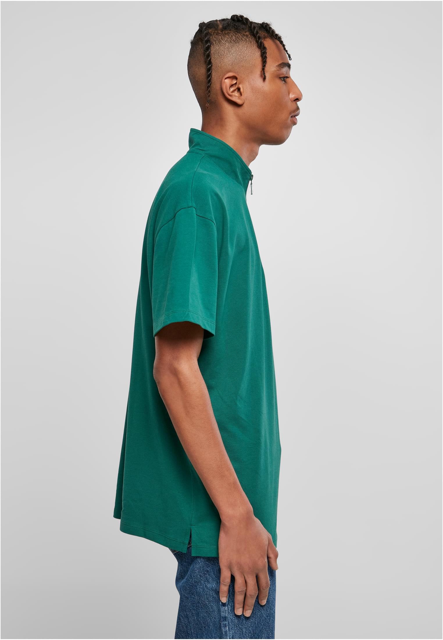 Boxy Zip Pique Tee | green