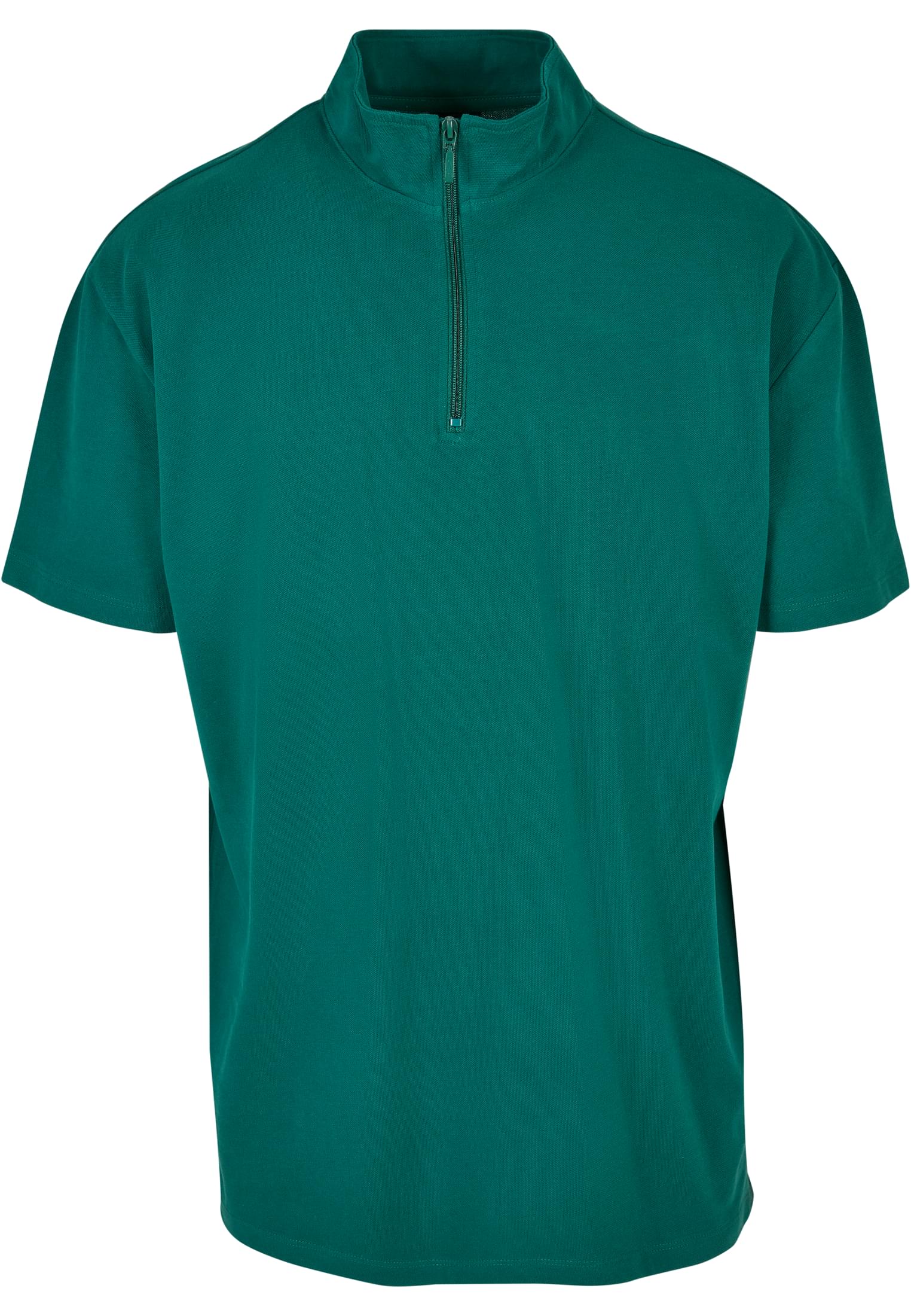 Boxy Zip Pique Tee | green