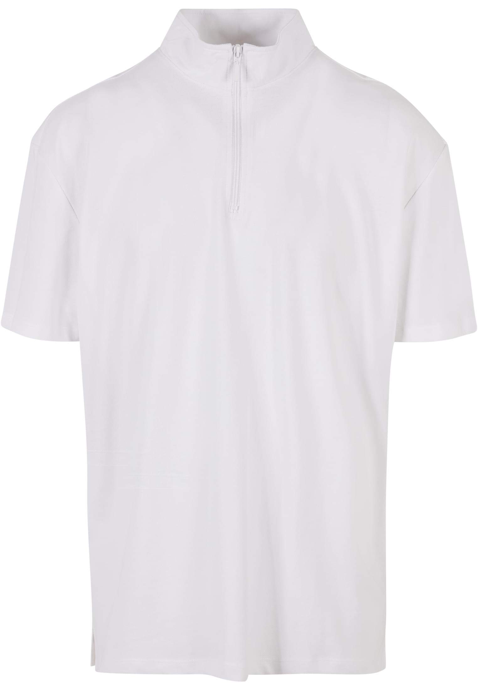 Boxy Zip Pique Tee | white