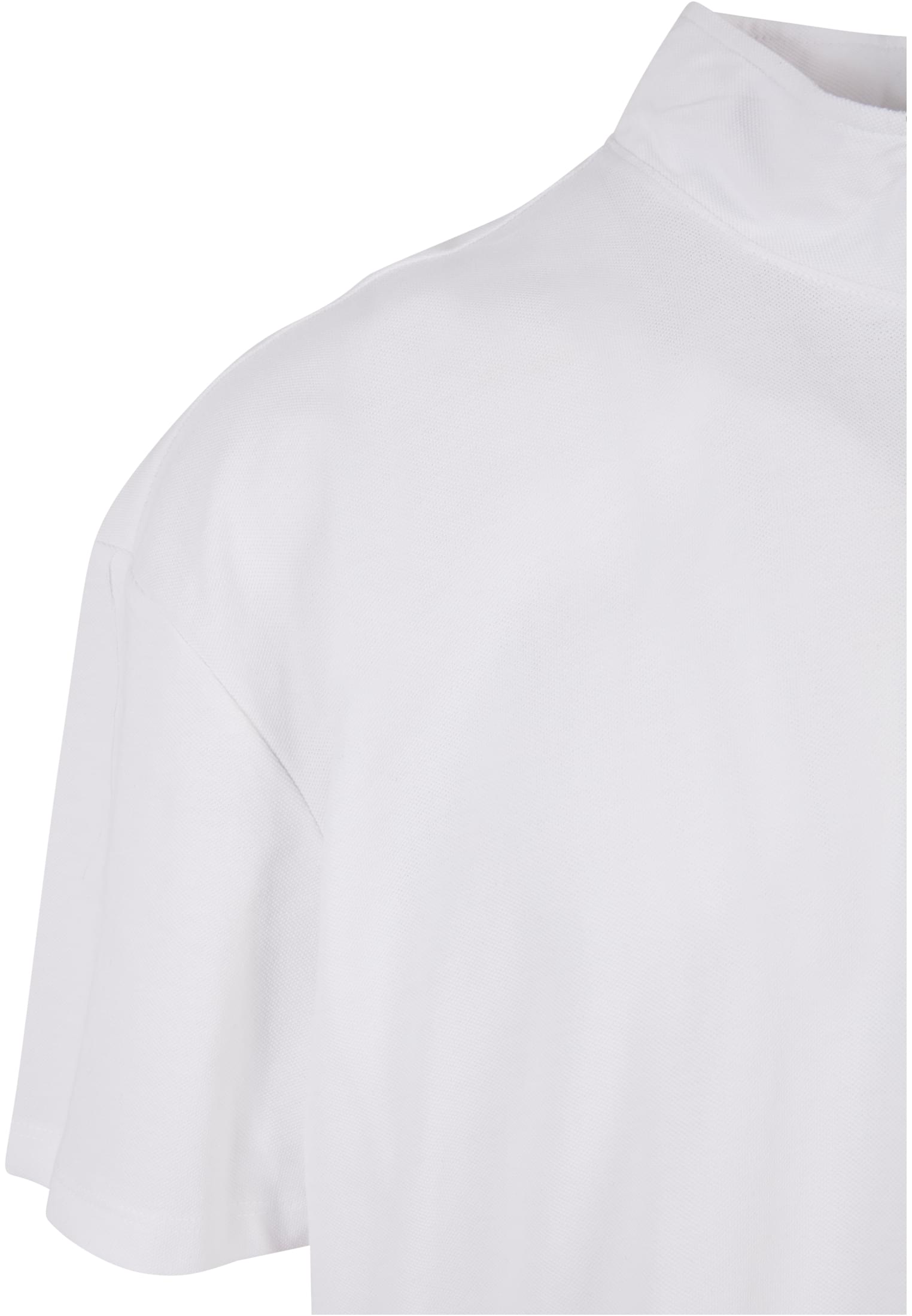 Boxy Zip Pique Tee | white