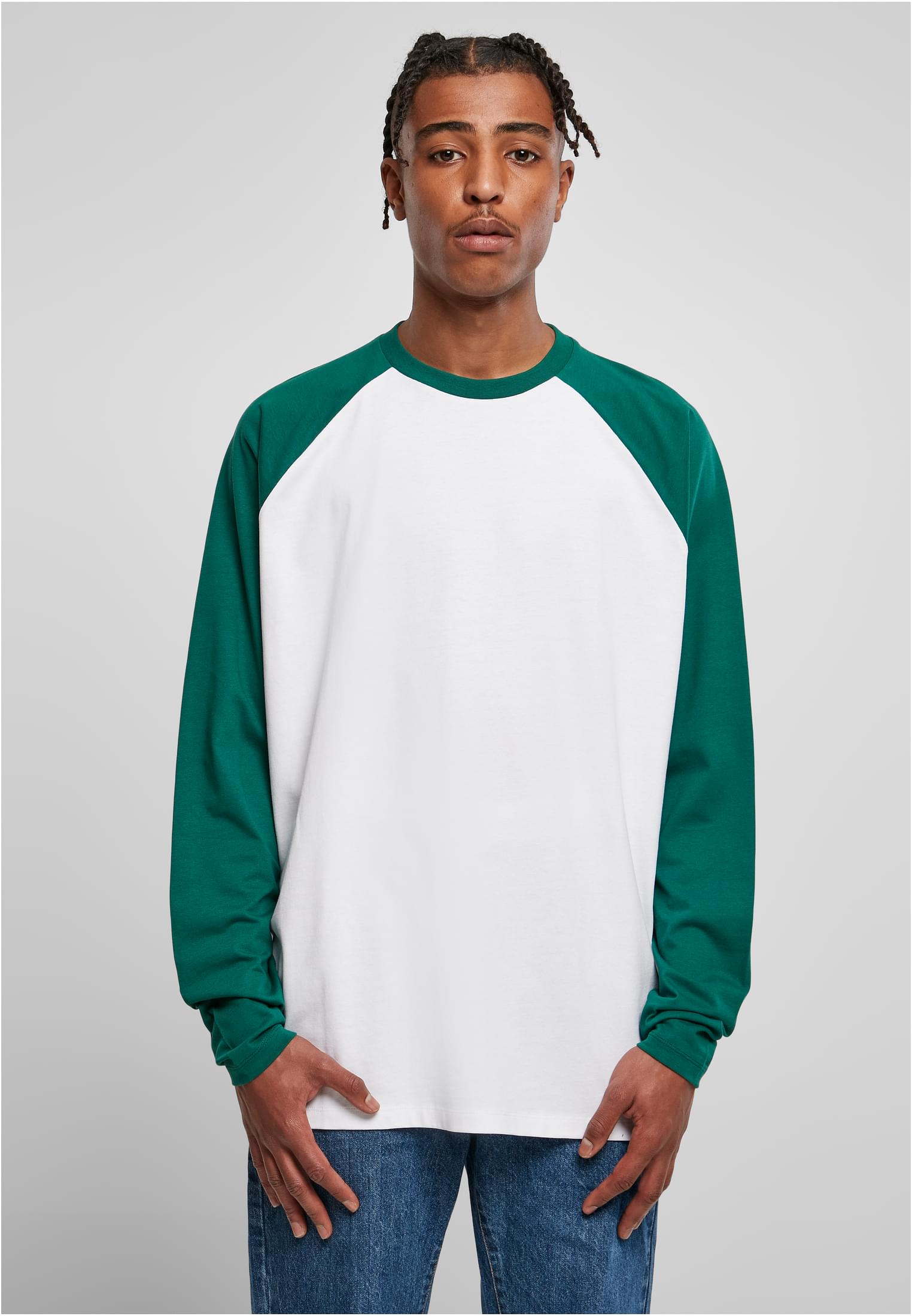 Organic Oversized Raglan Longsleeve | white/green