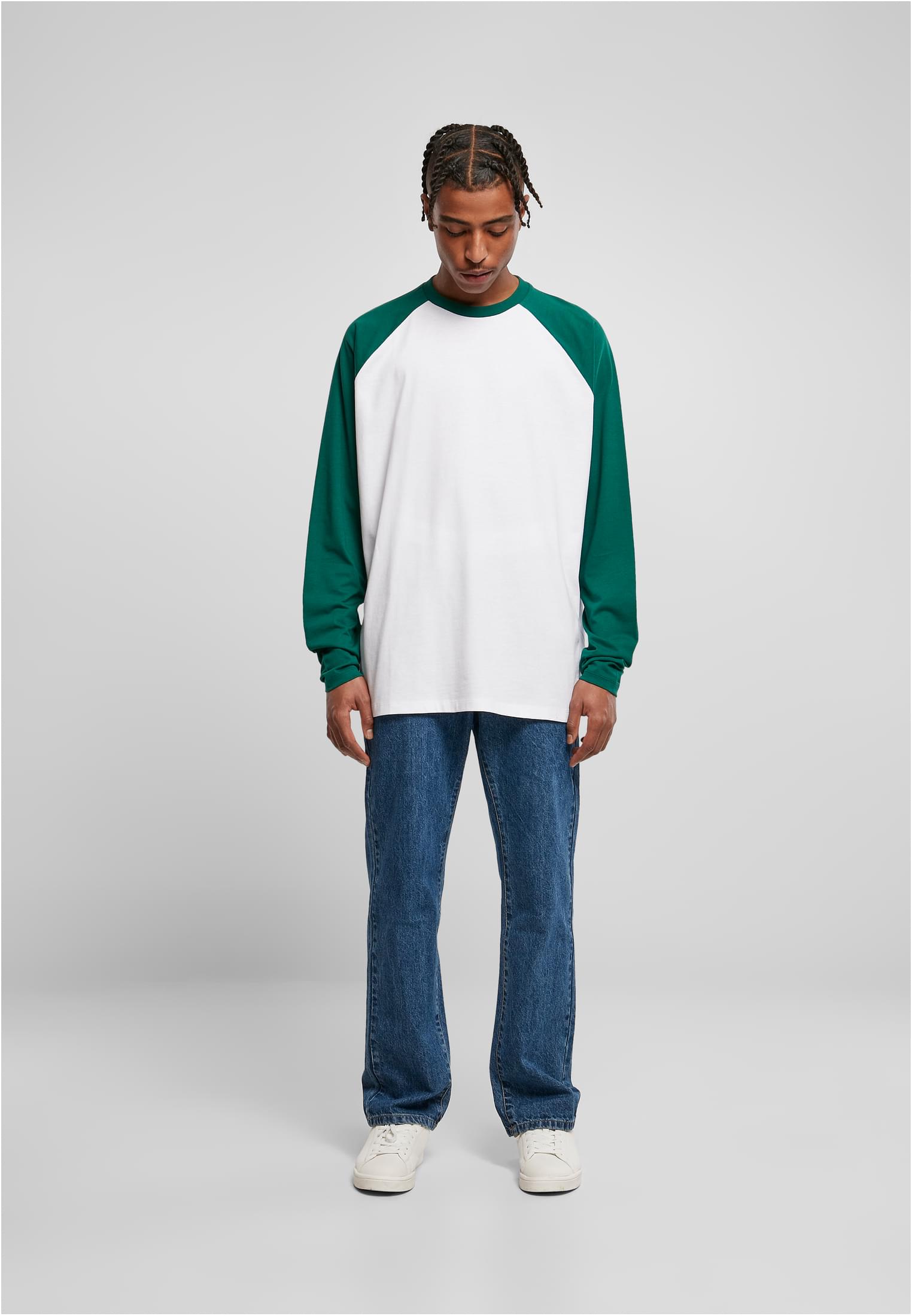 Organic Oversized Raglan Longsleeve | white/green