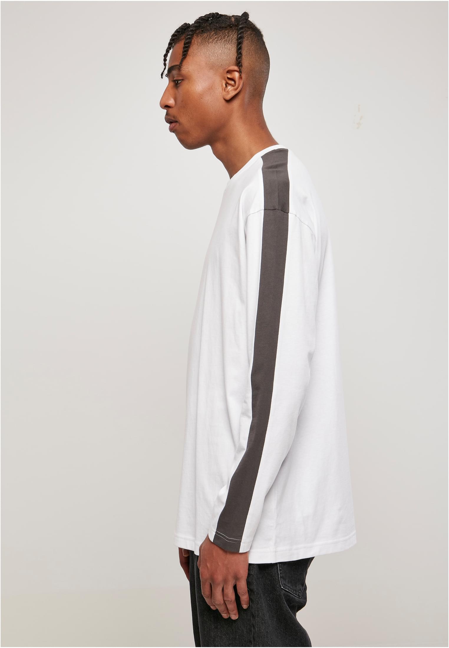 Oversized Shoulder Stripe Longsleeve | white/magnet