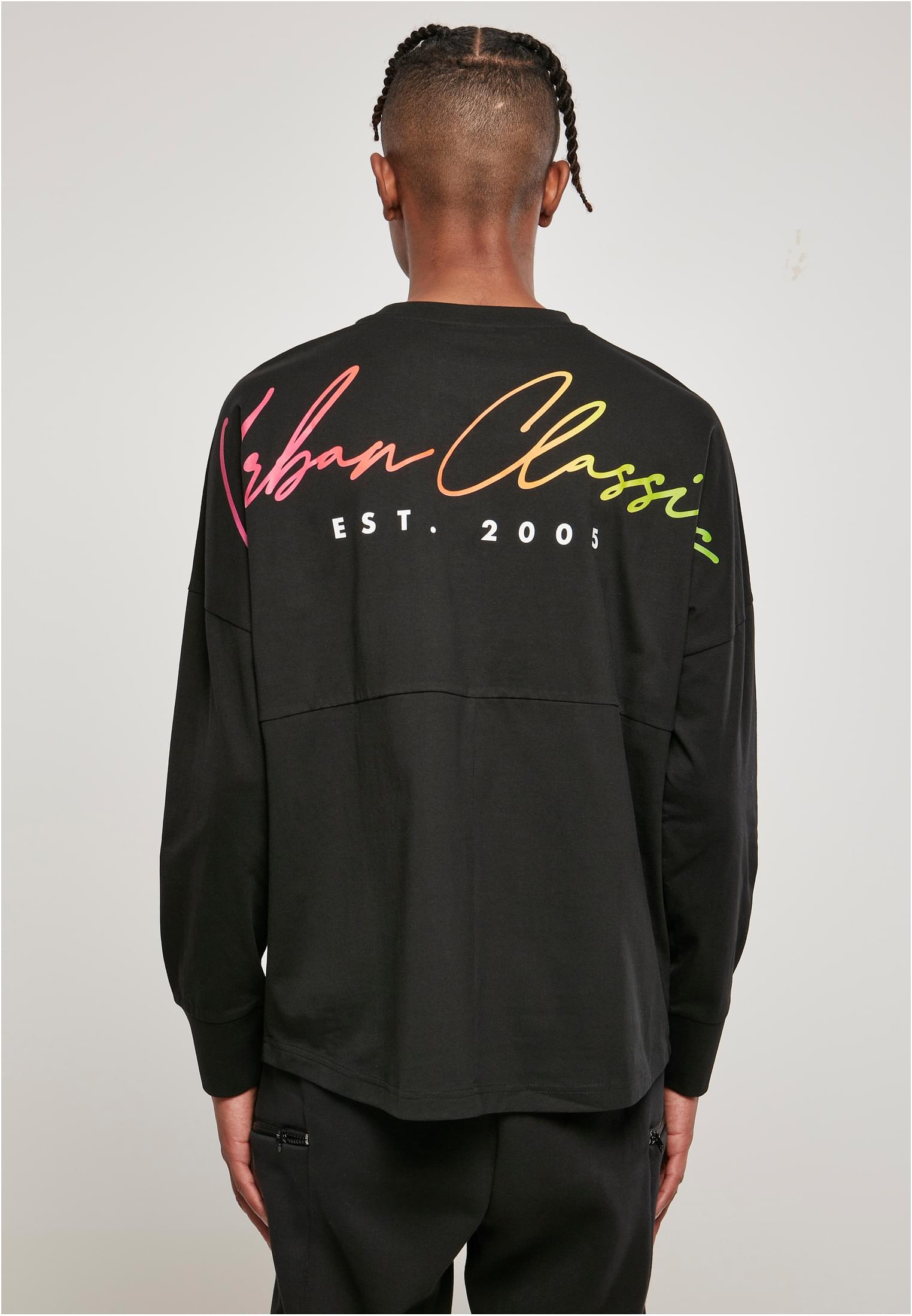 Oversized Cut On Sleeve Script Longsleeve | black