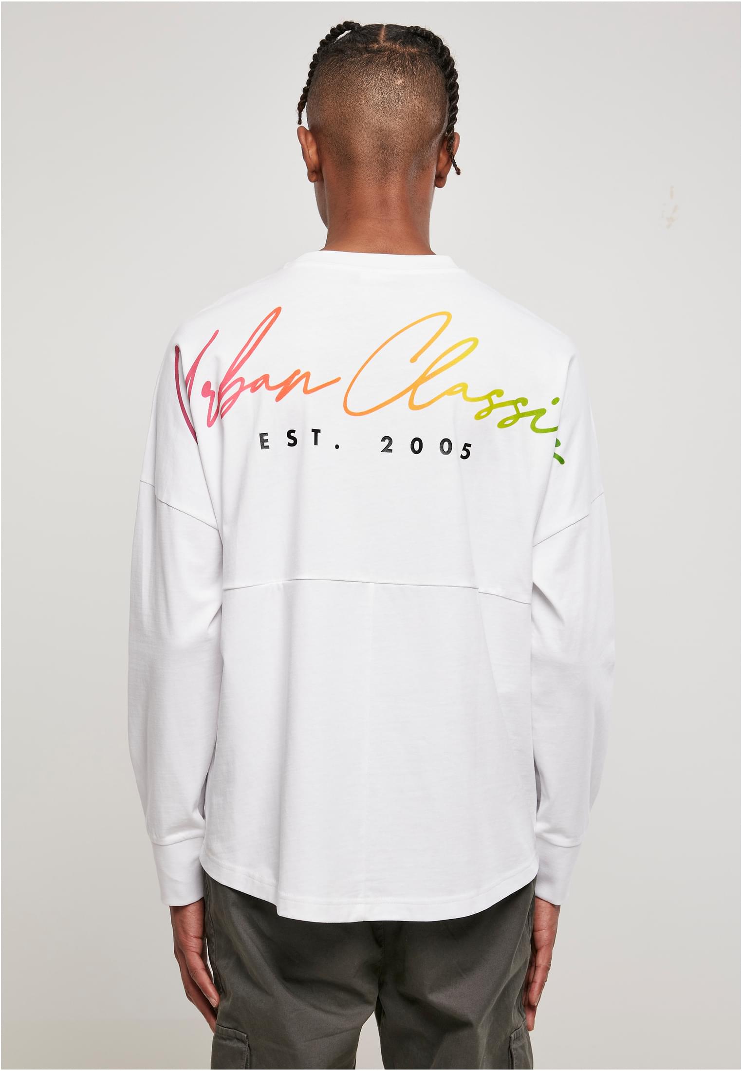 Oversized Cut On Sleeve Script Longsleeve | white