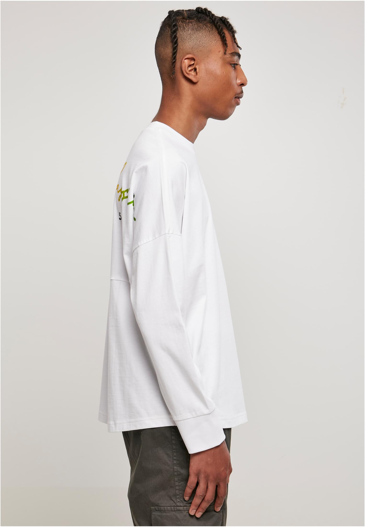 Oversized Cut On Sleeve Script Longsleeve | white