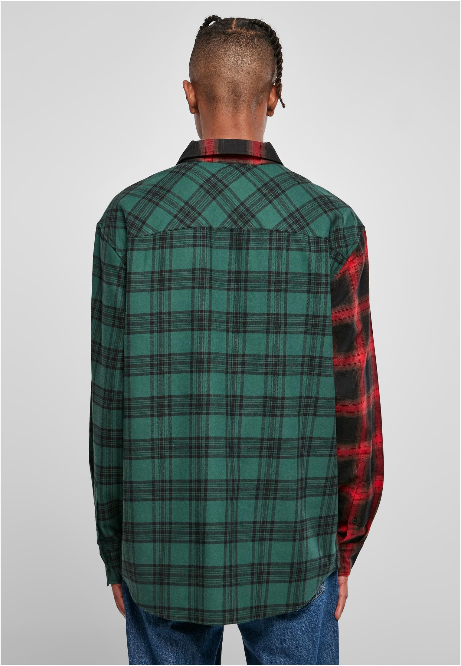 Oversized Mix Check Shirt | black/red/green