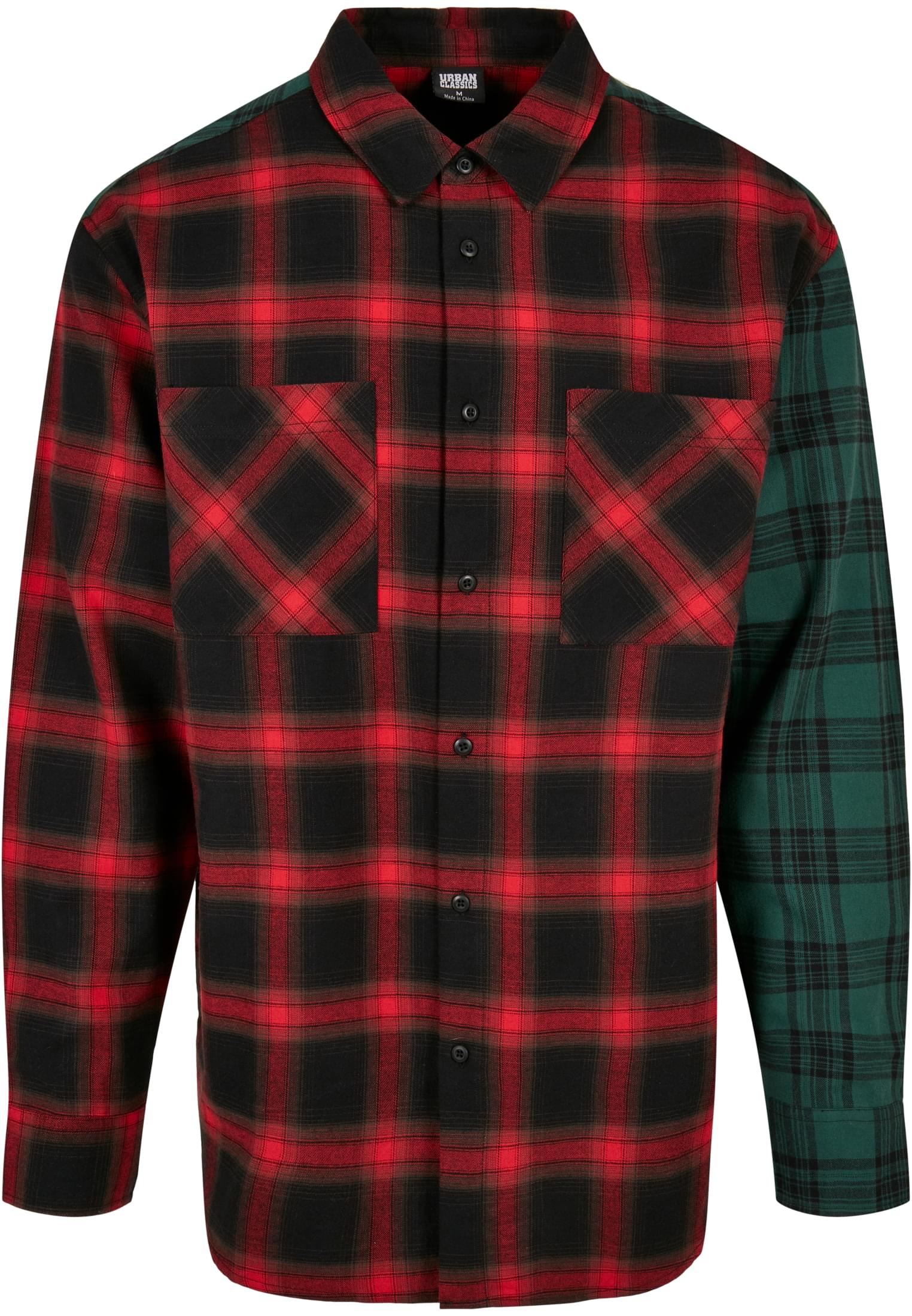 Oversized Mix Check Shirt | black/red/green