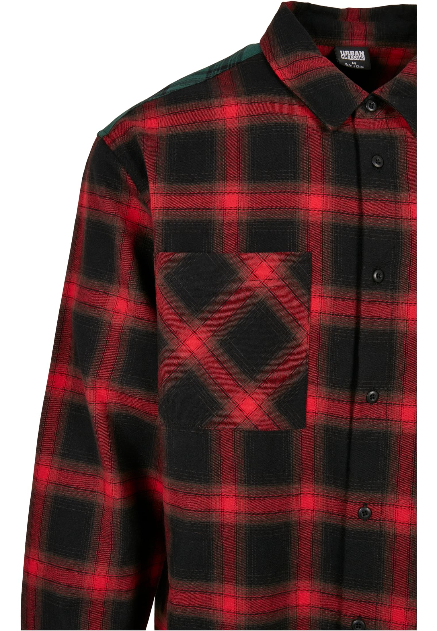 Oversized Mix Check Shirt | black/red/green