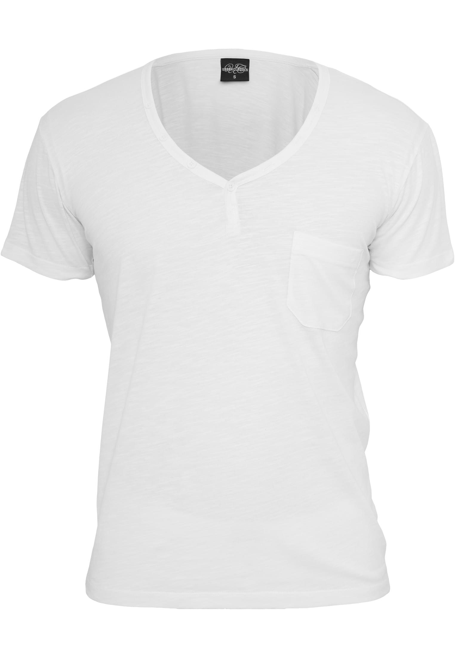 Slub Y-Neck Henley | white