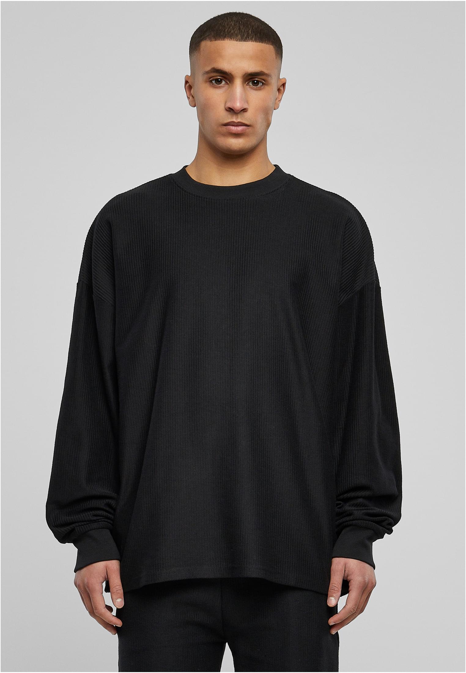 Rib Terry Boxy Crew | black