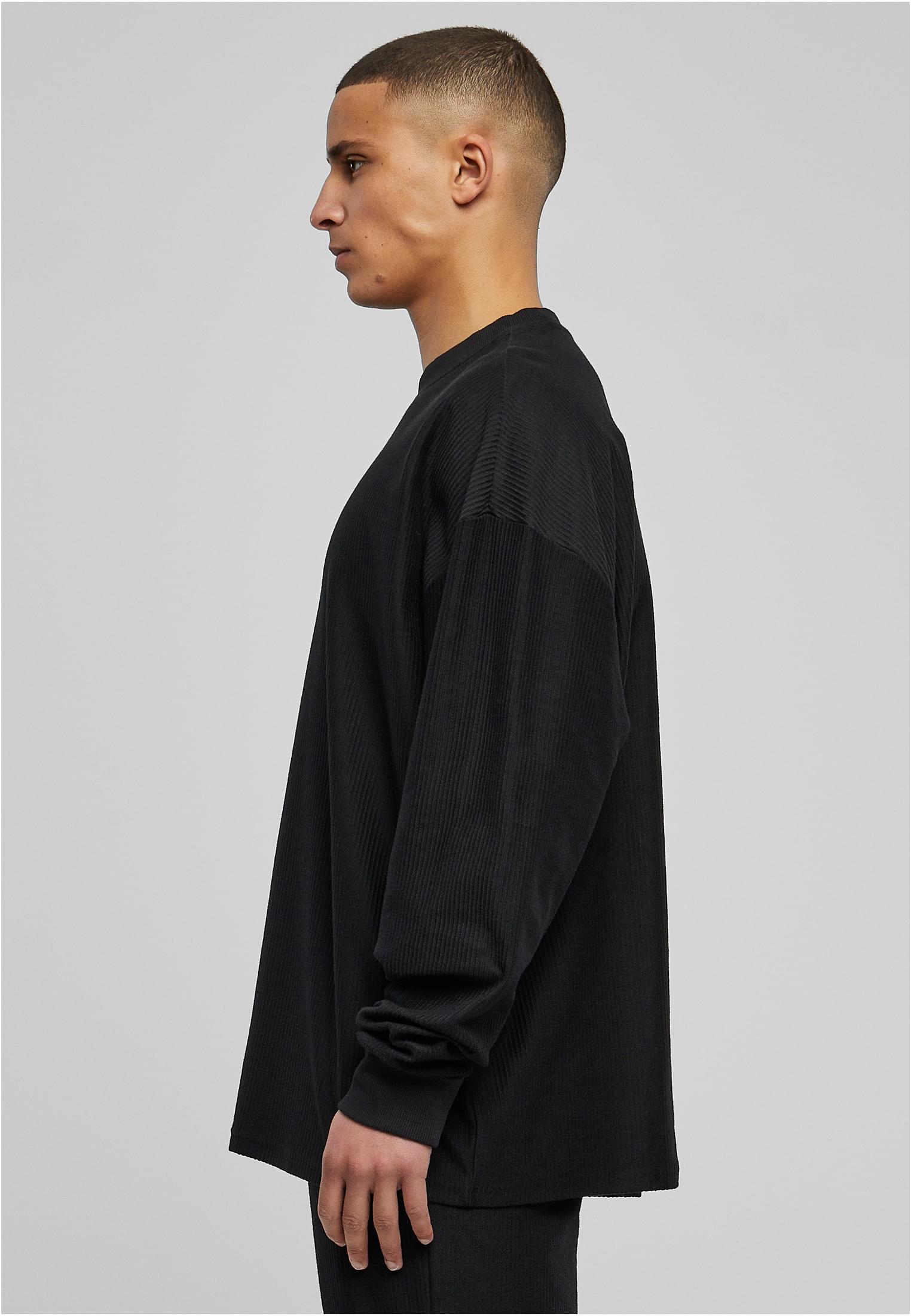 Rib Terry Boxy Crew | black