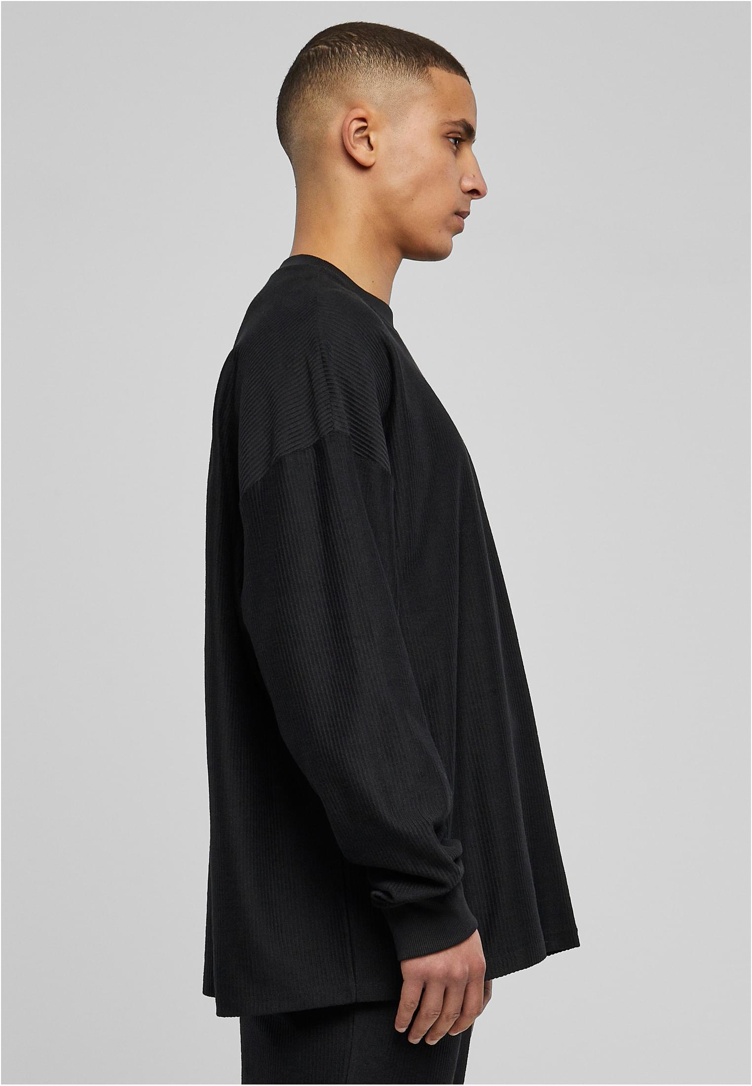 Rib Terry Boxy Crew | black