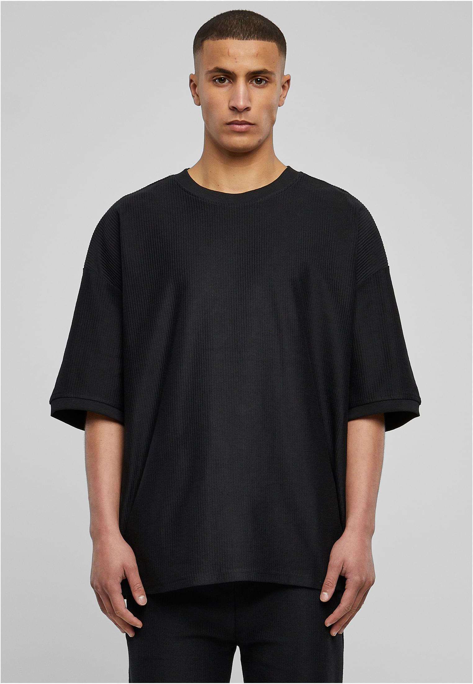 Rib Terry Boxy Tee | black