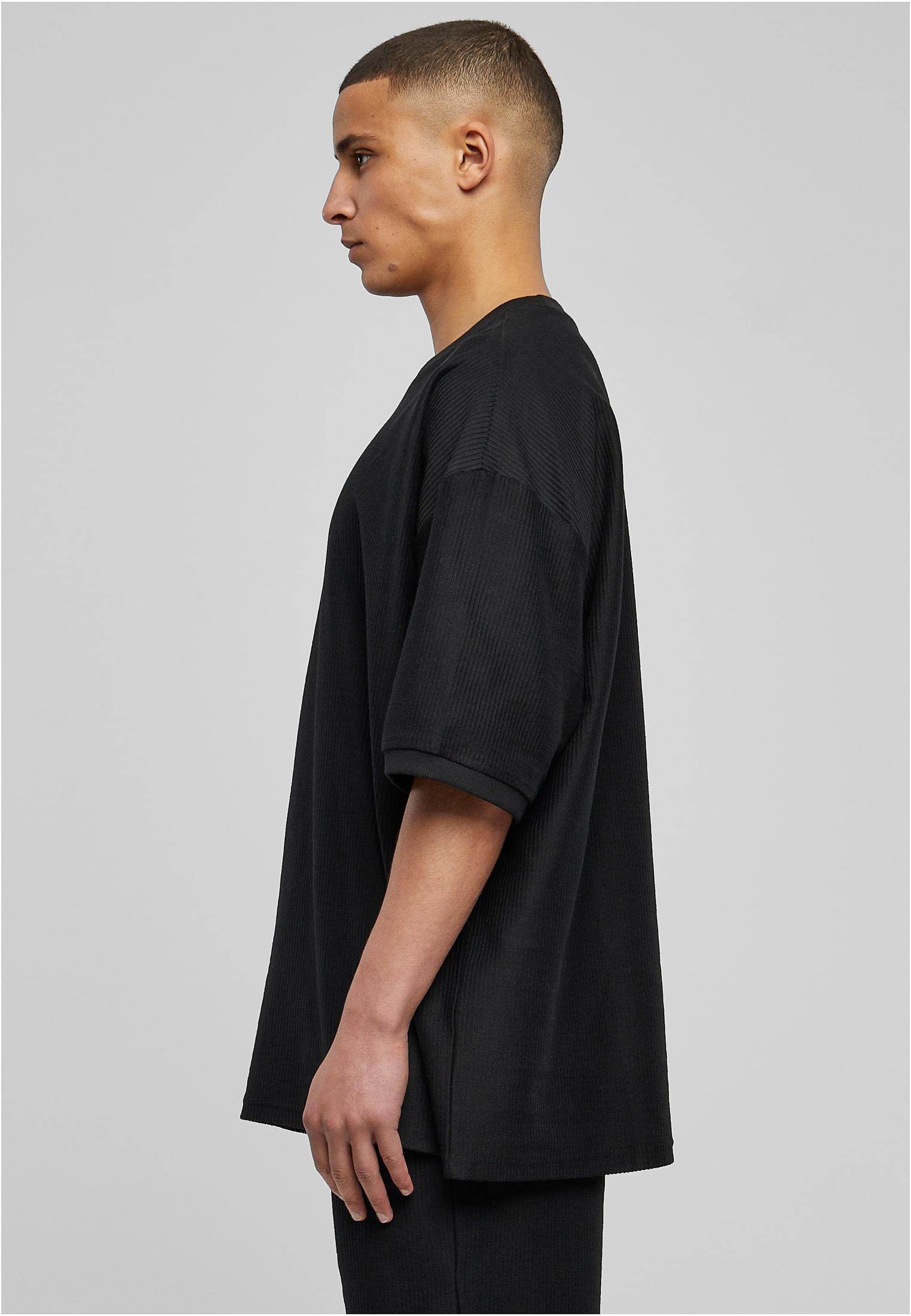 Rib Terry Boxy Tee | black