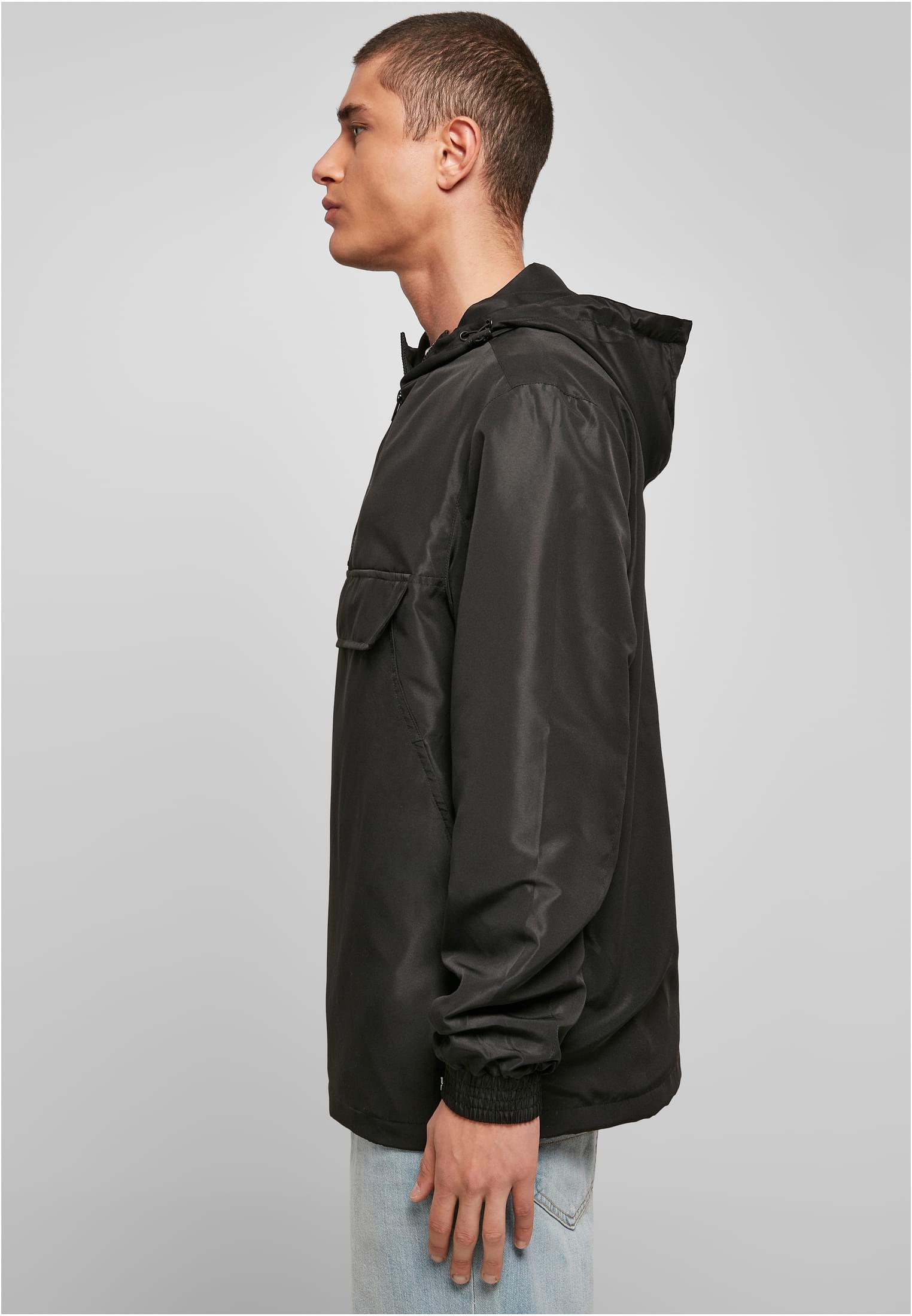 Recycled Basic Pull Over Jacket | black