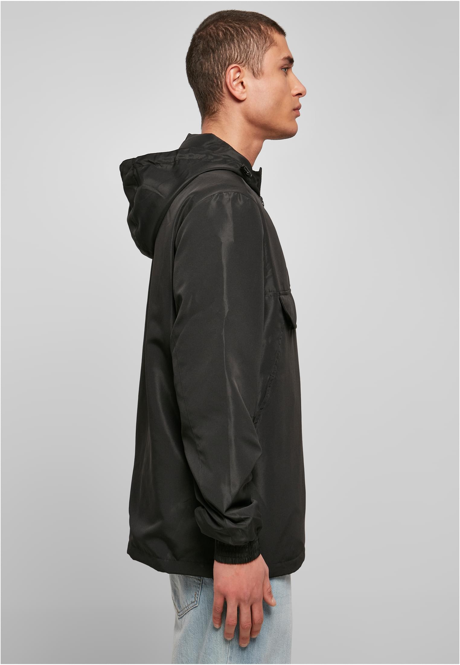 Recycled Basic Pull Over Jacket | black