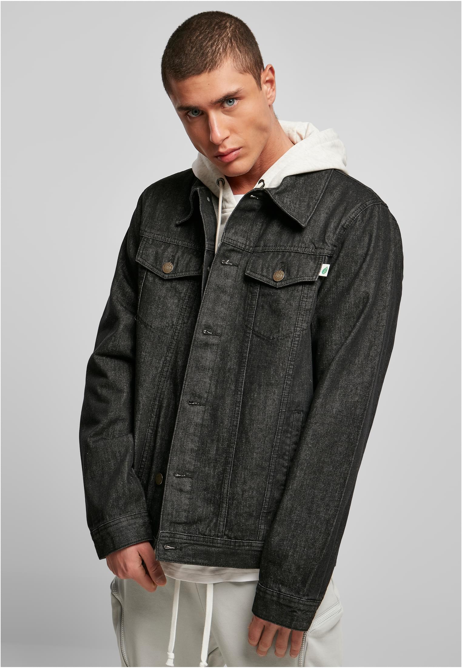 Organic Basic Denim Jacket | black washed