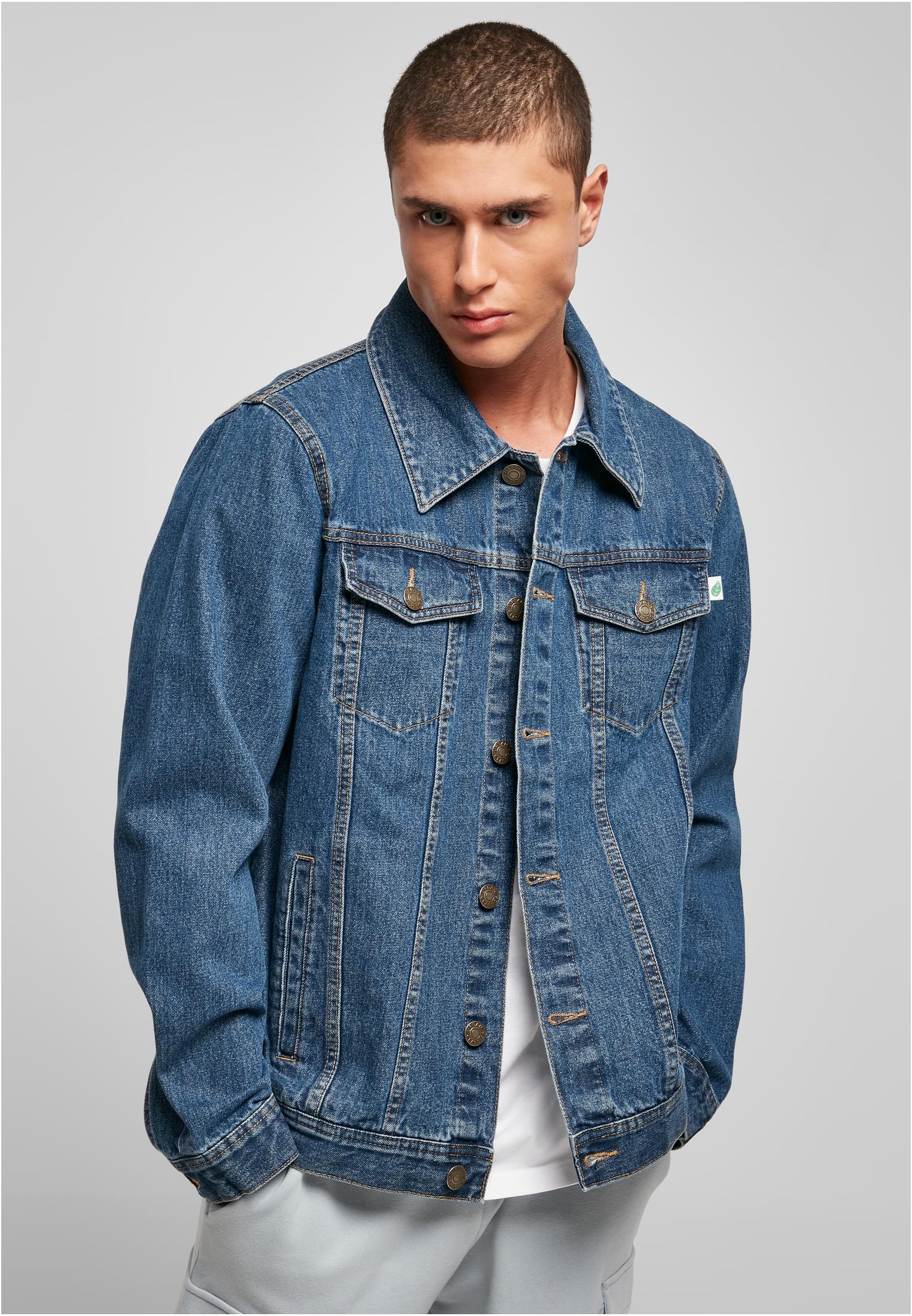 Organic Basic Denim Jacket | mid indigo washed