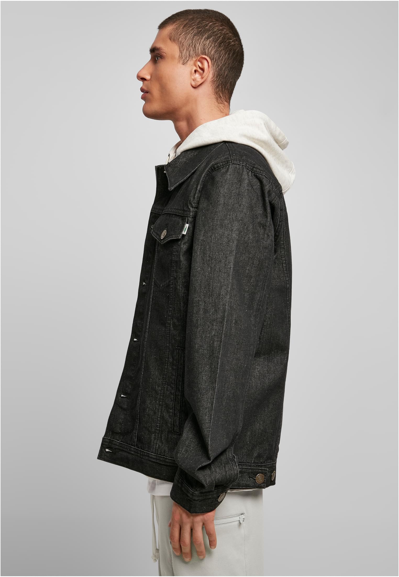 Organic Basic Denim Jacket | black washed