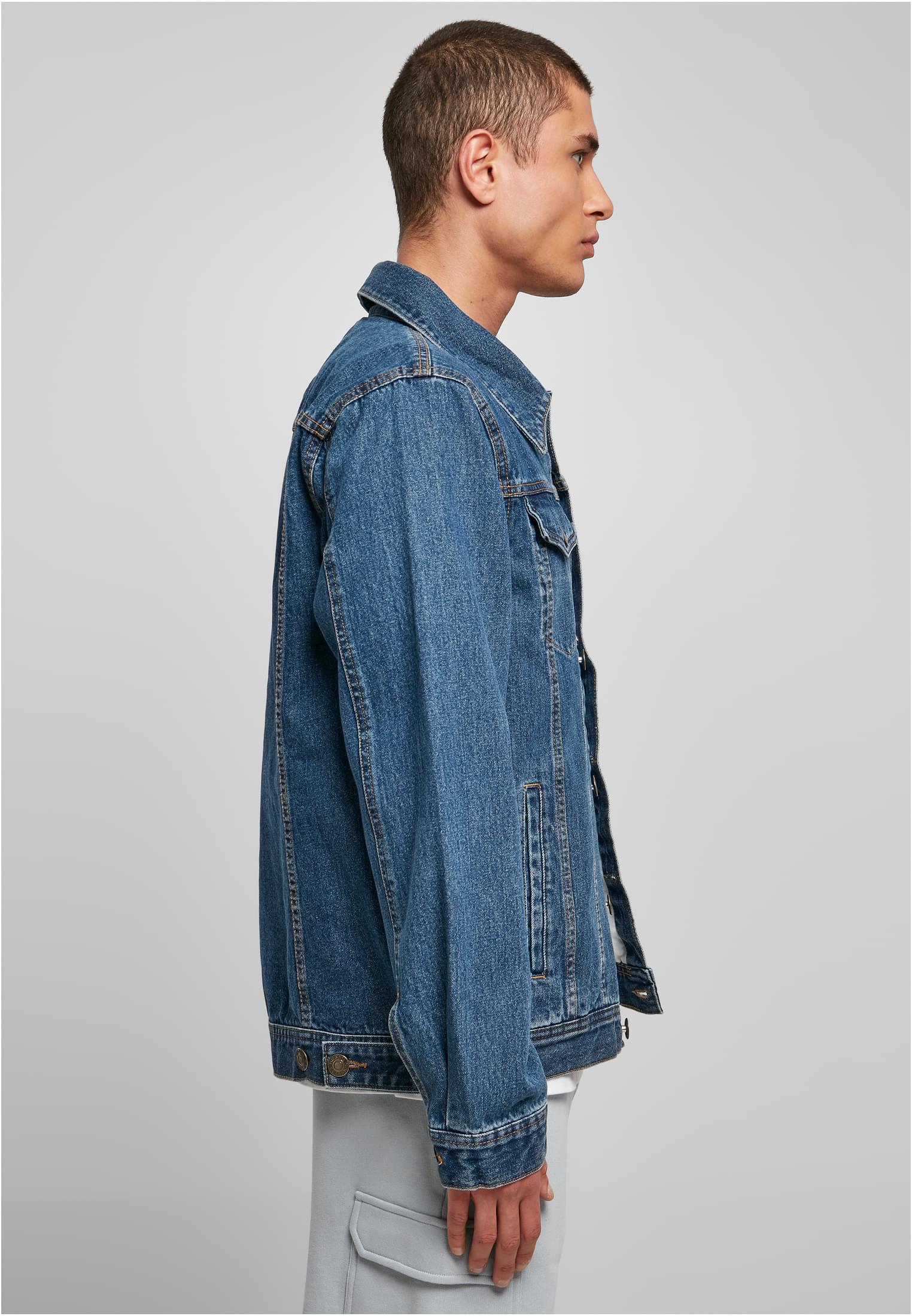 Organic Basic Denim Jacket | mid indigo washed