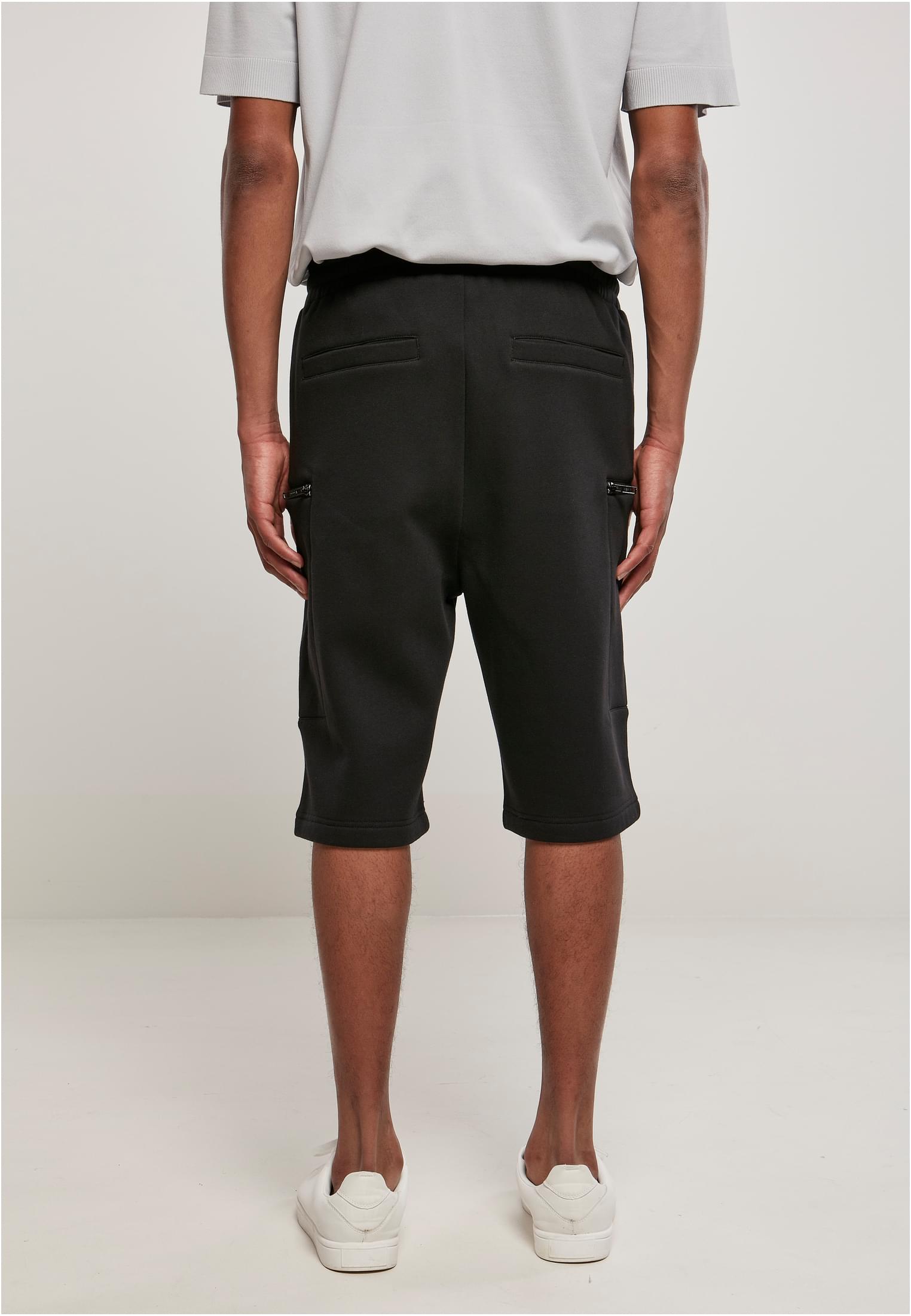 Low Crotch Cargo Sweat Shorts | black