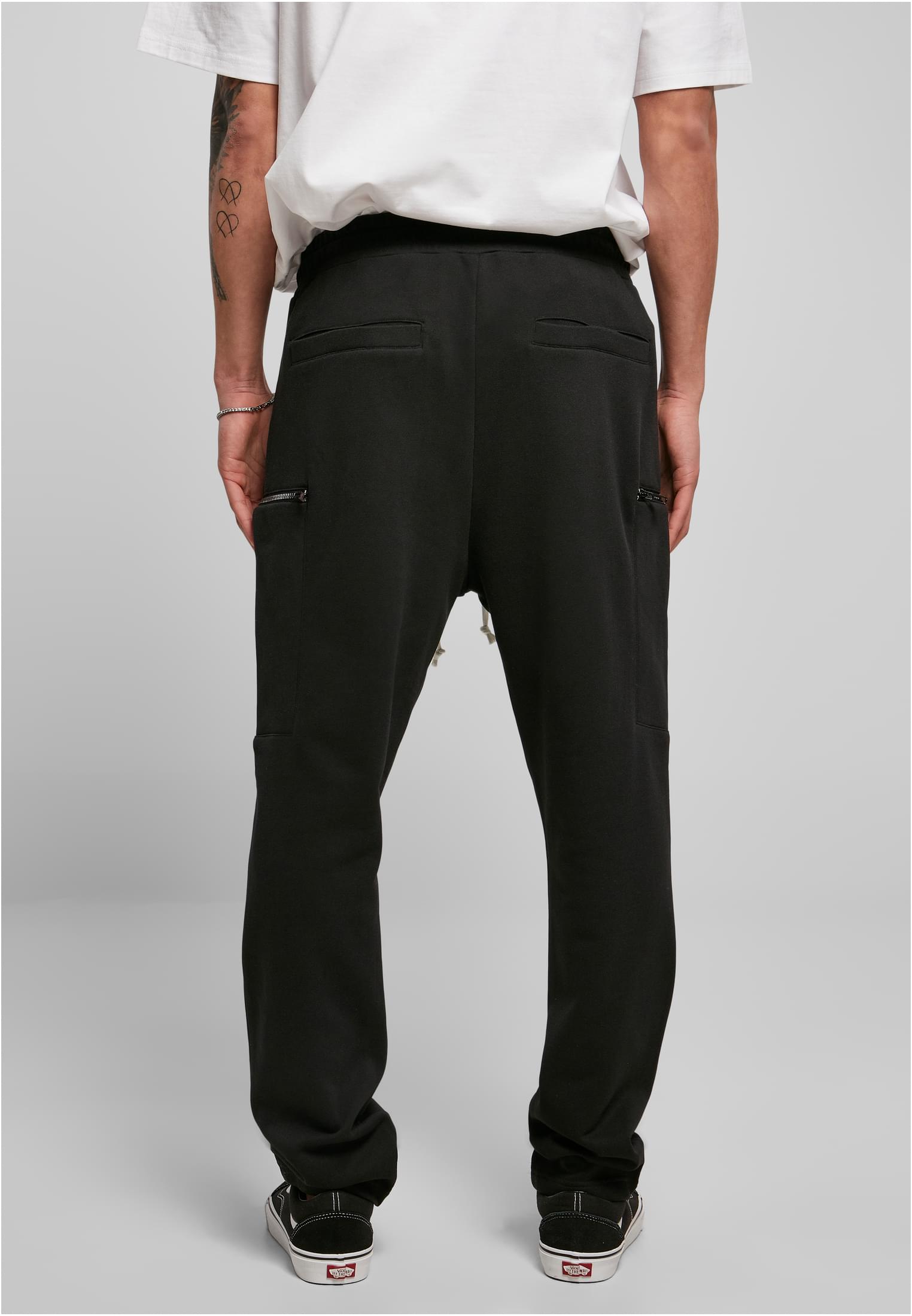 Low Crotch Cargo Sweatpants | black