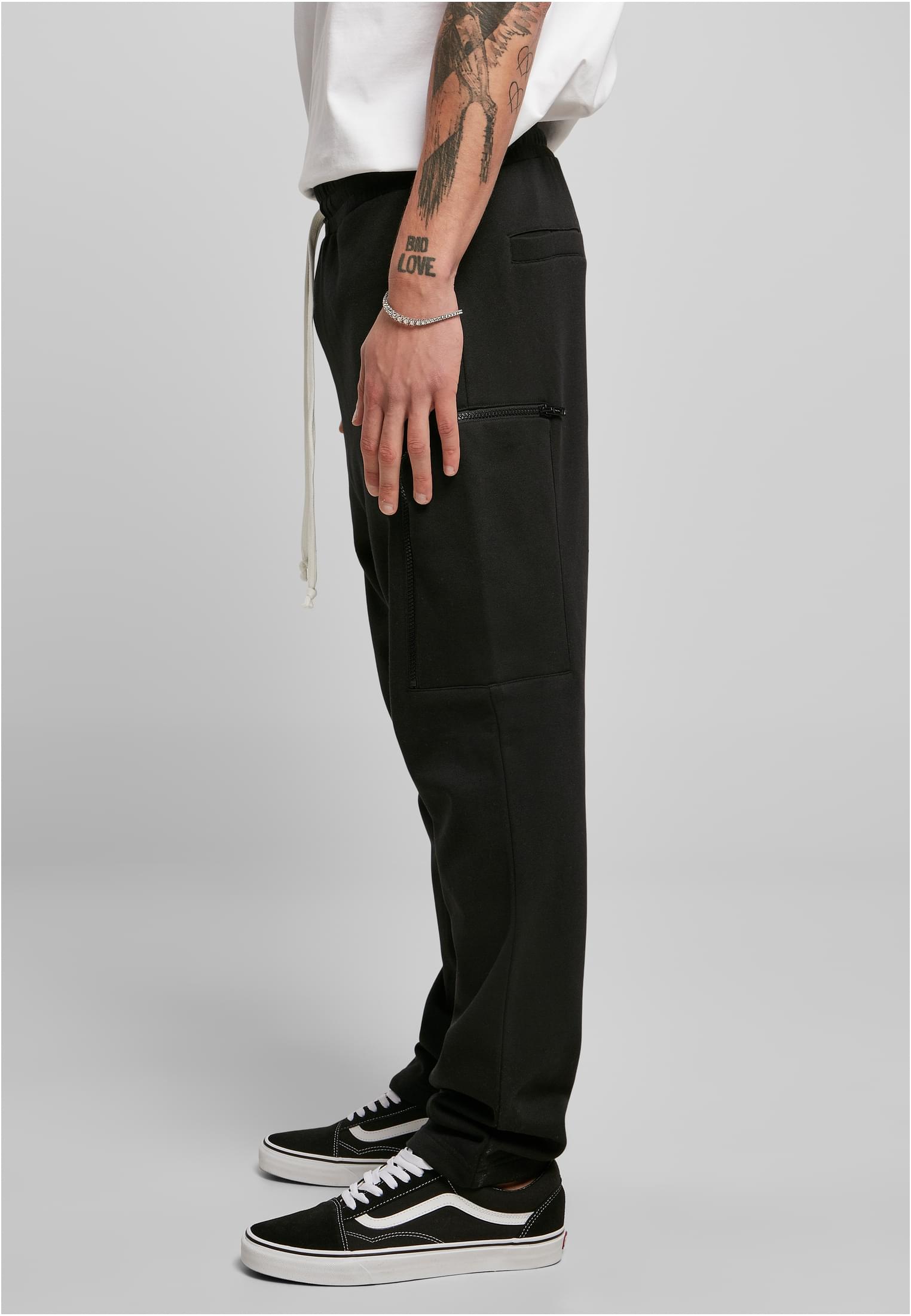 Low Crotch Cargo Sweatpants | black