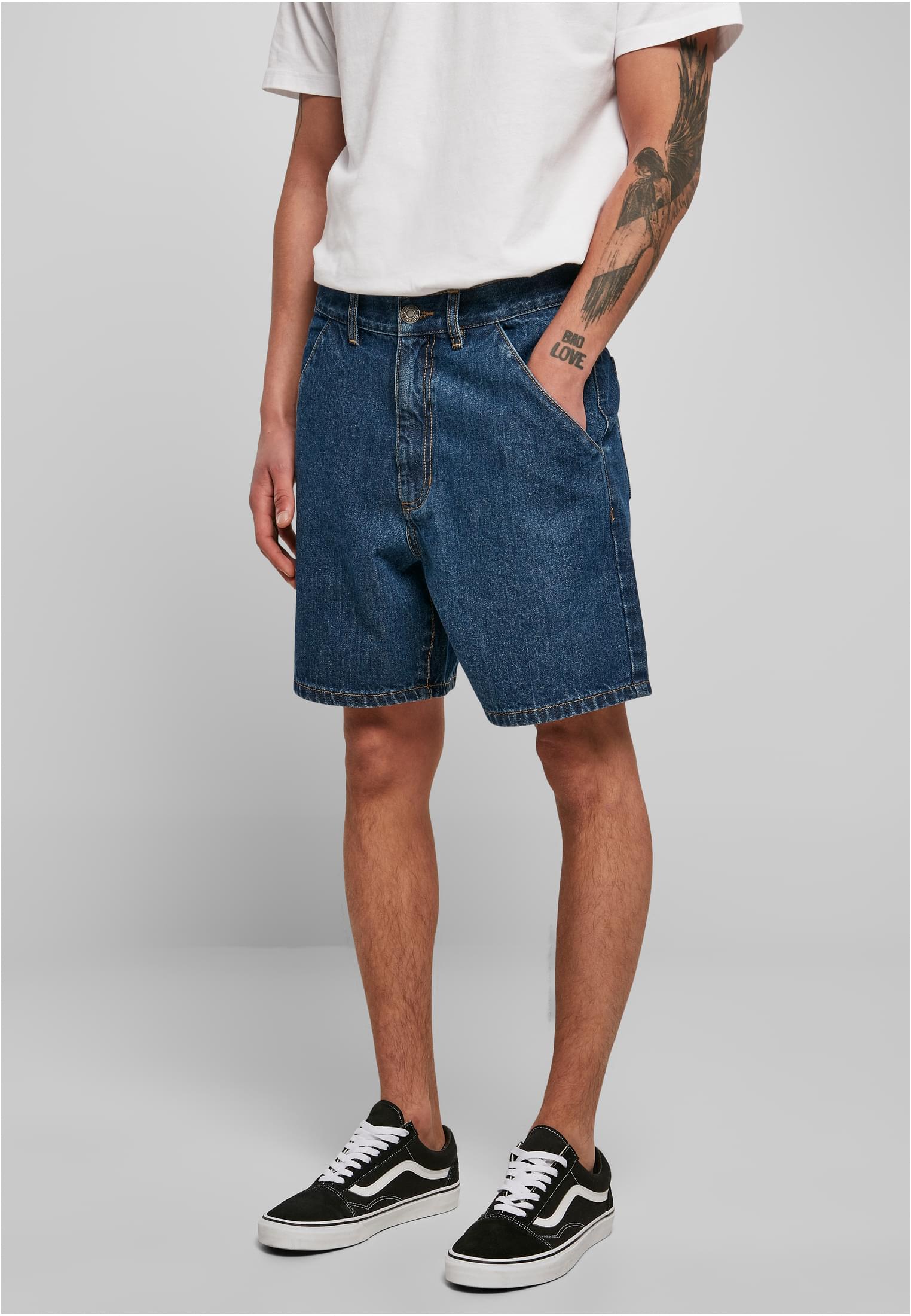 Organic Denim Bermuda Shorts | mid indigo washed