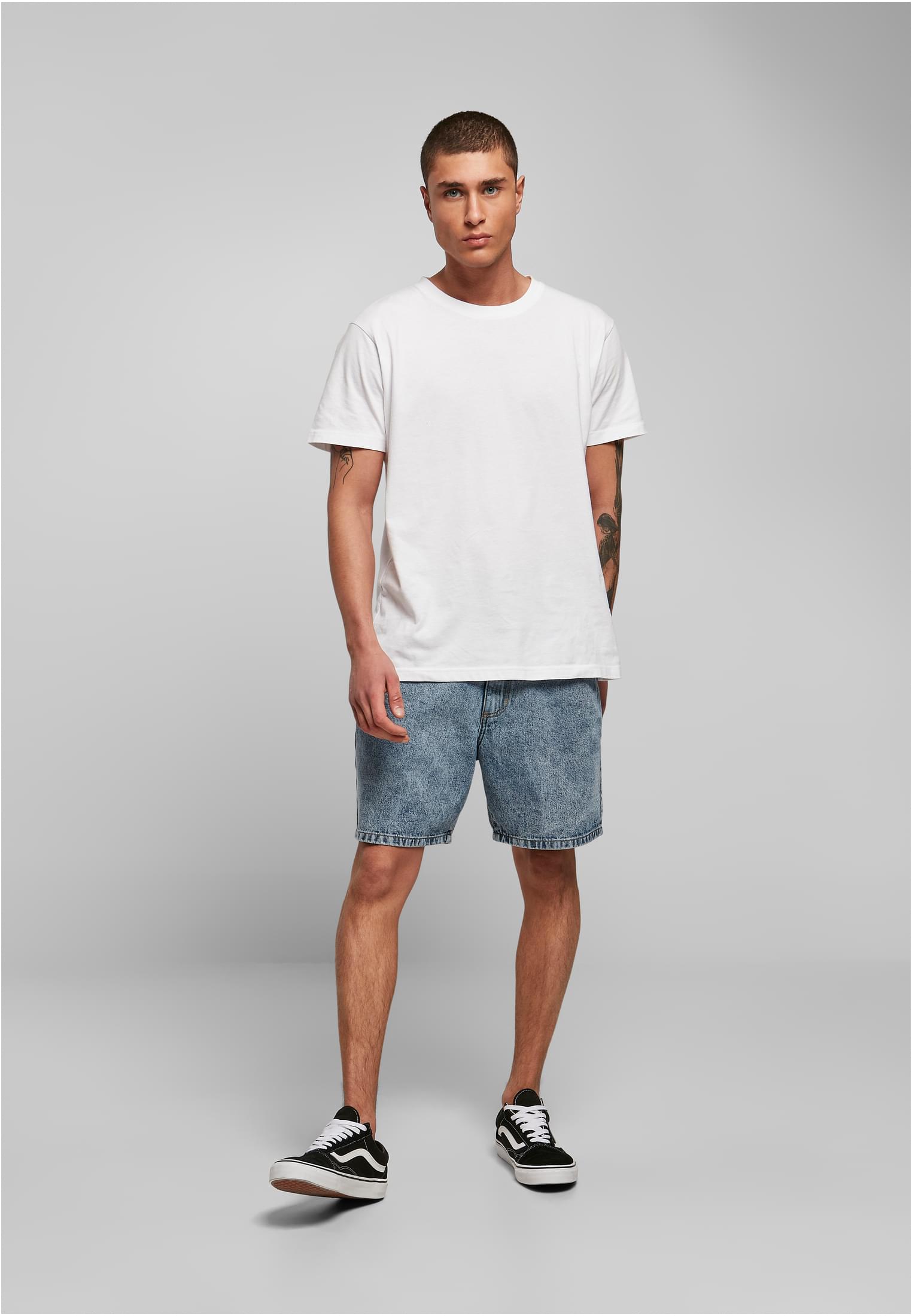 Organic Denim Bermuda Shorts | light skyblue acid washed