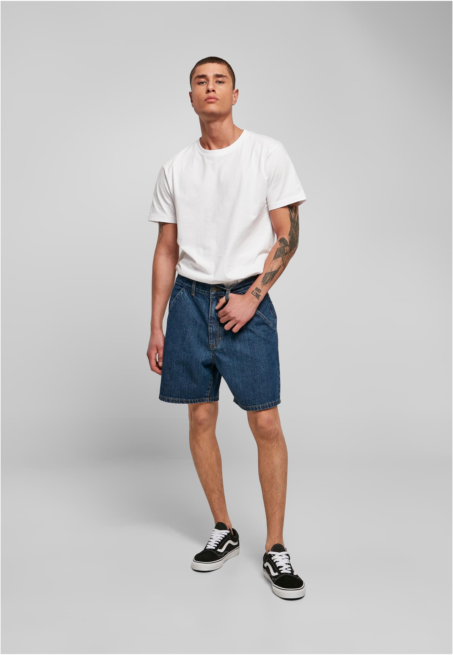 Organic Denim Bermuda Shorts | mid indigo washed