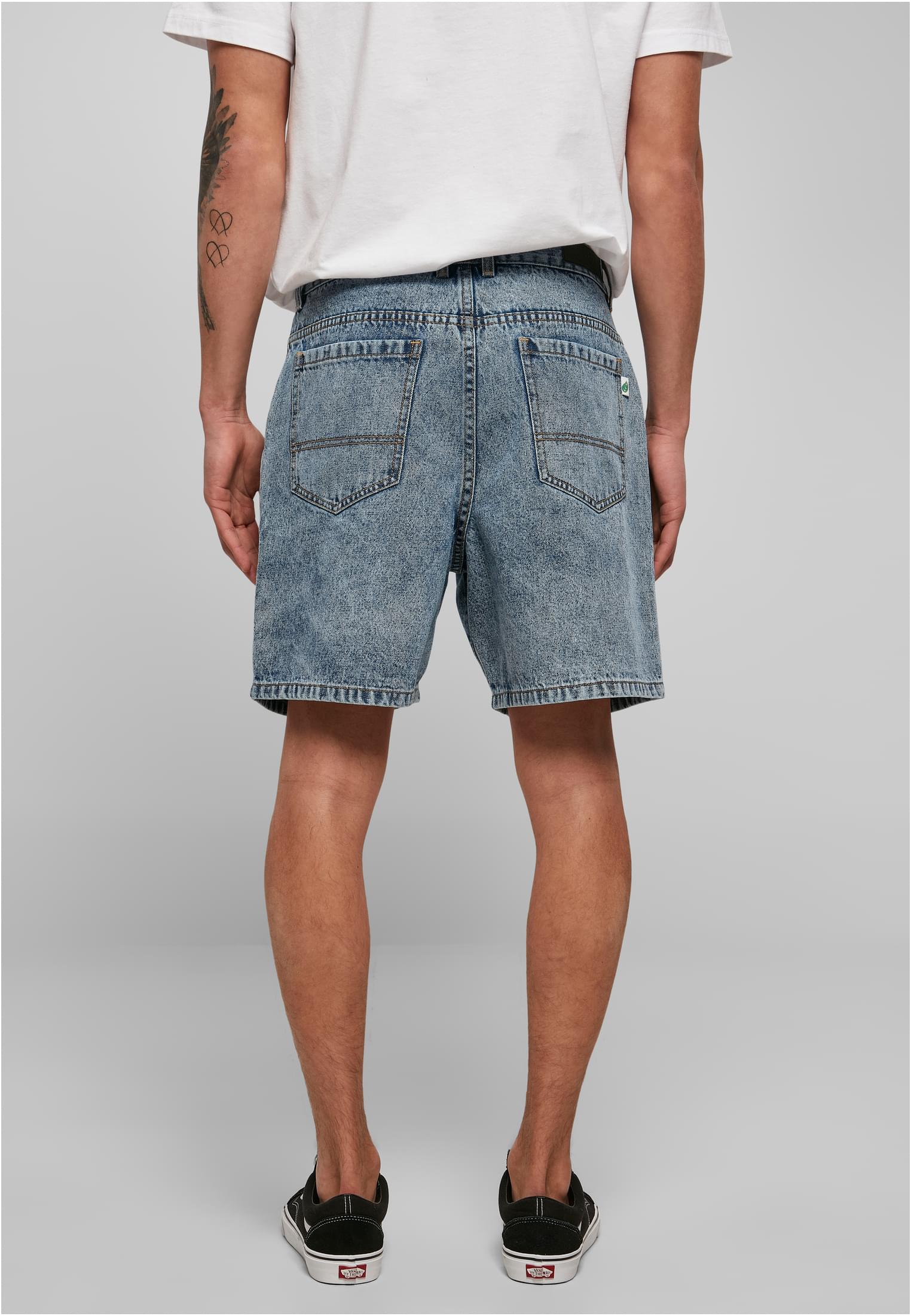 Organic Denim Bermuda Shorts | light skyblue acid washed