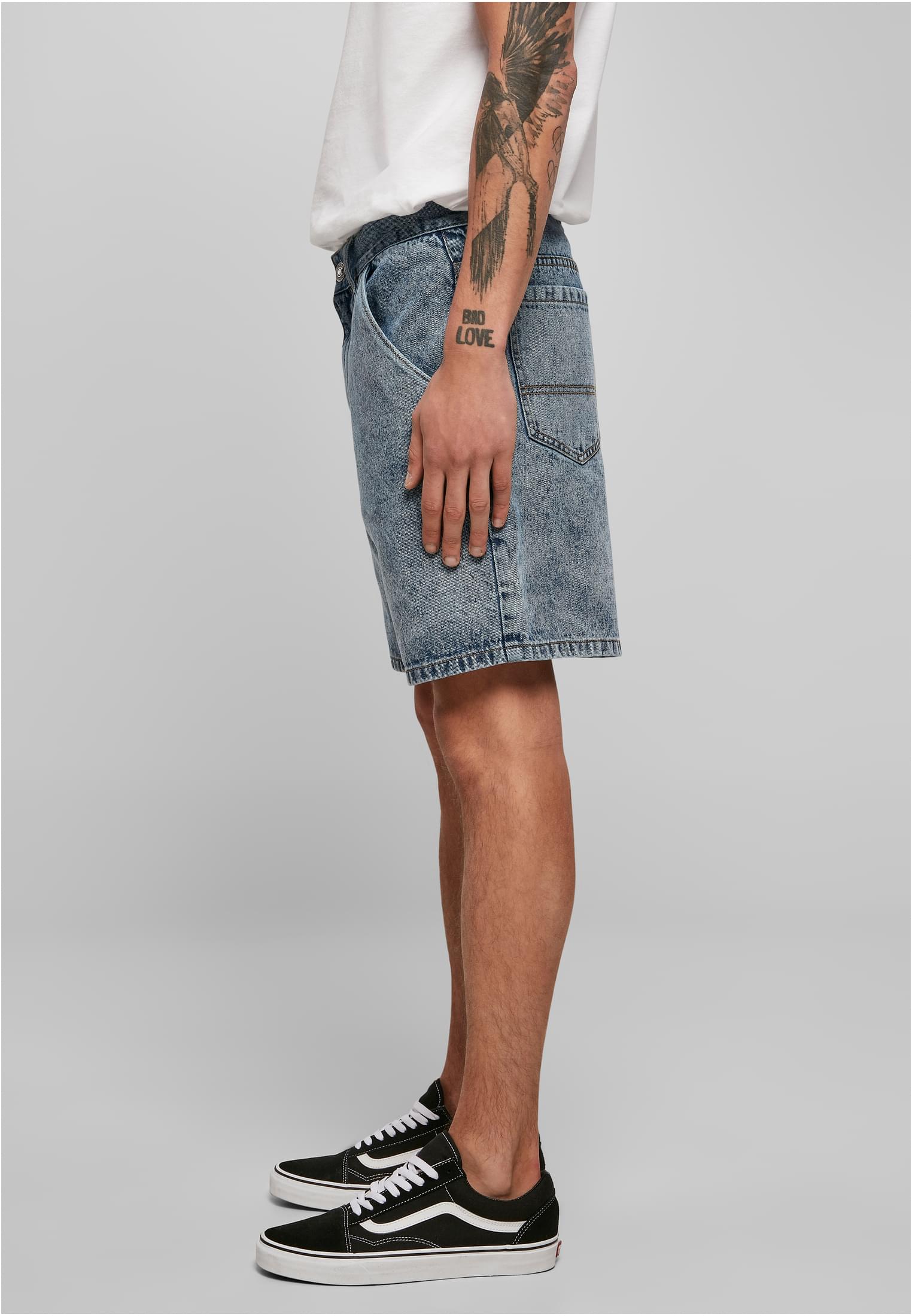 Organic Denim Bermuda Shorts | light skyblue acid washed