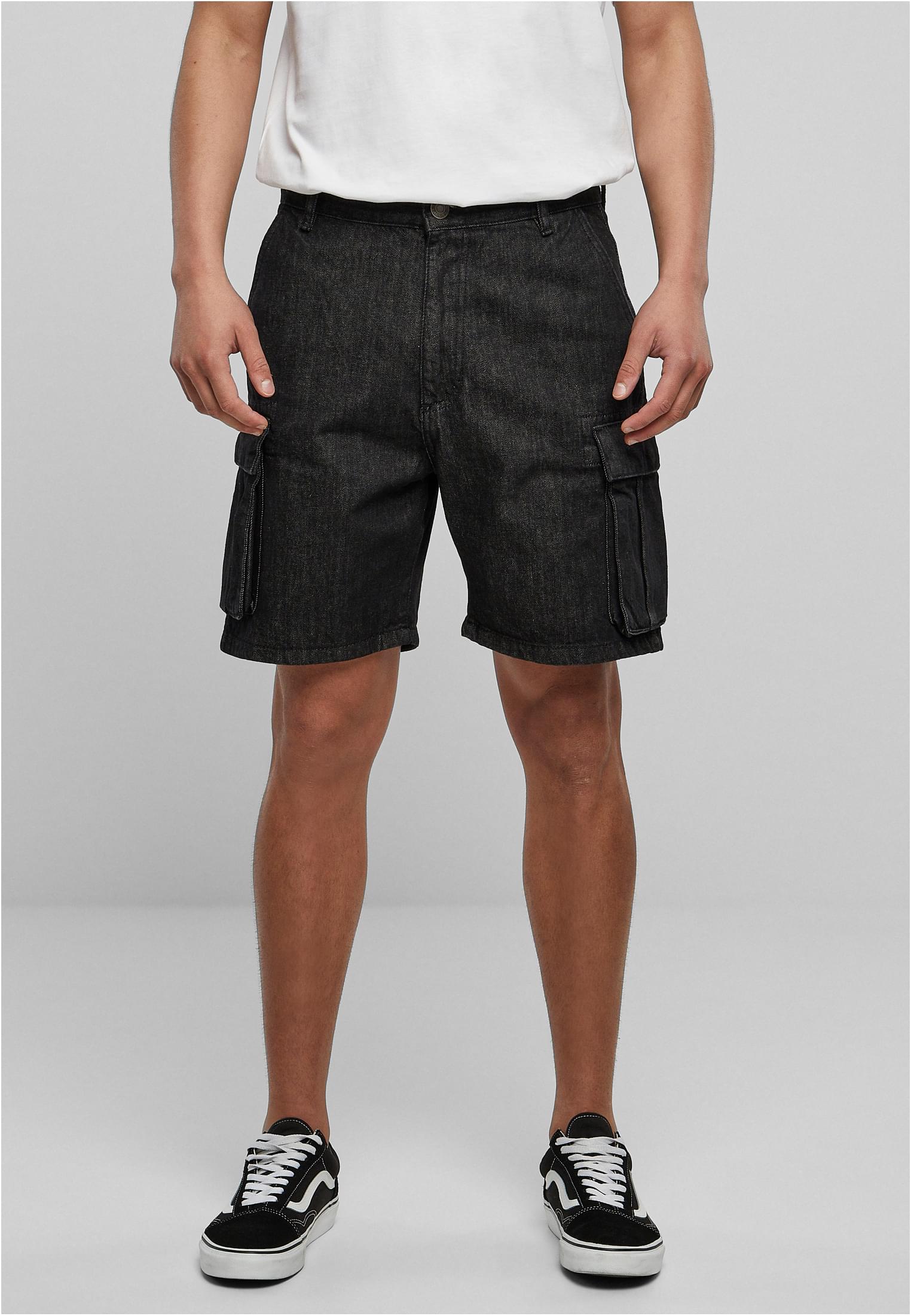 Organic Denim Cargo Shorts | black washed