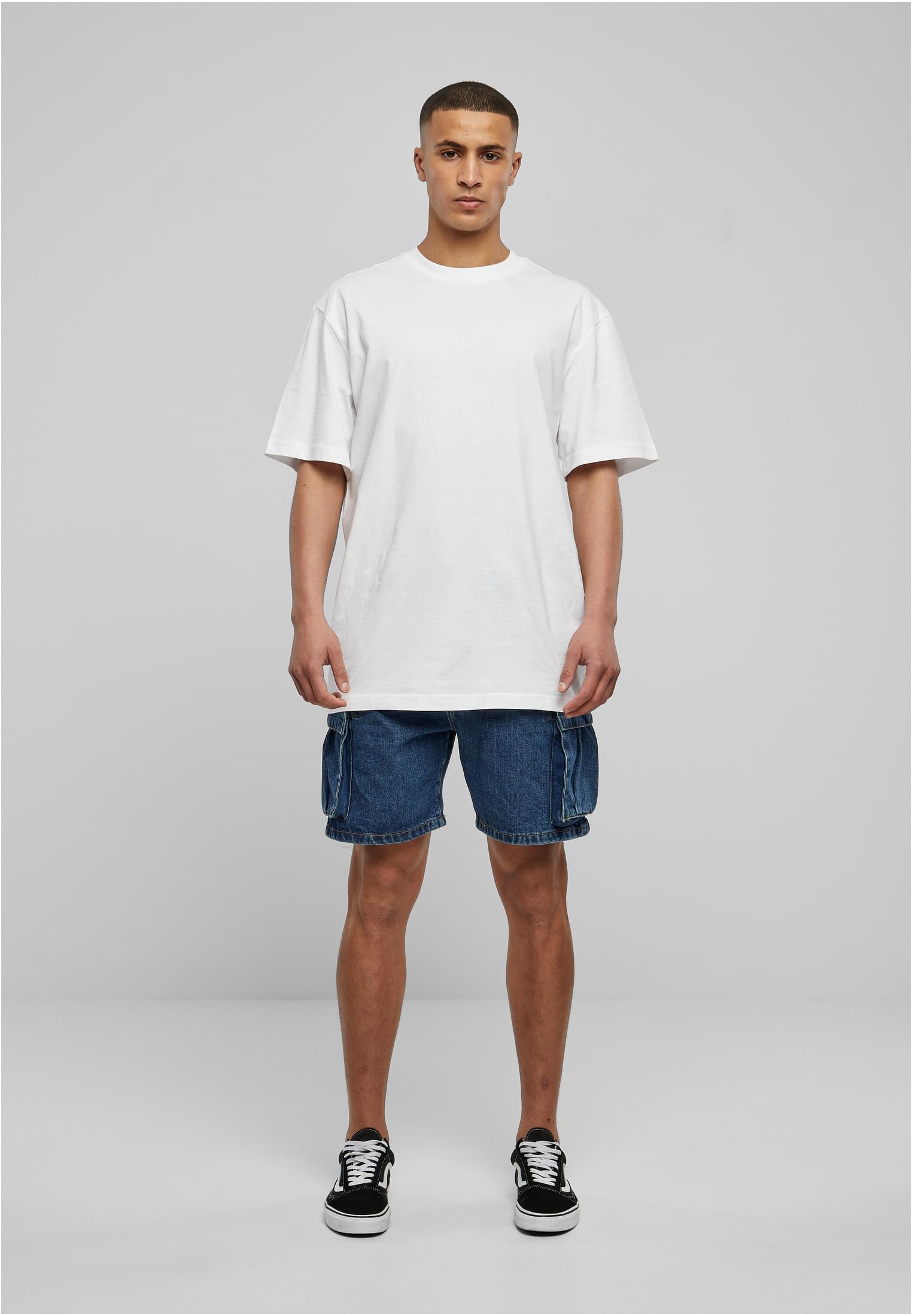 Organic Denim Cargo Shorts | mid indigo washed